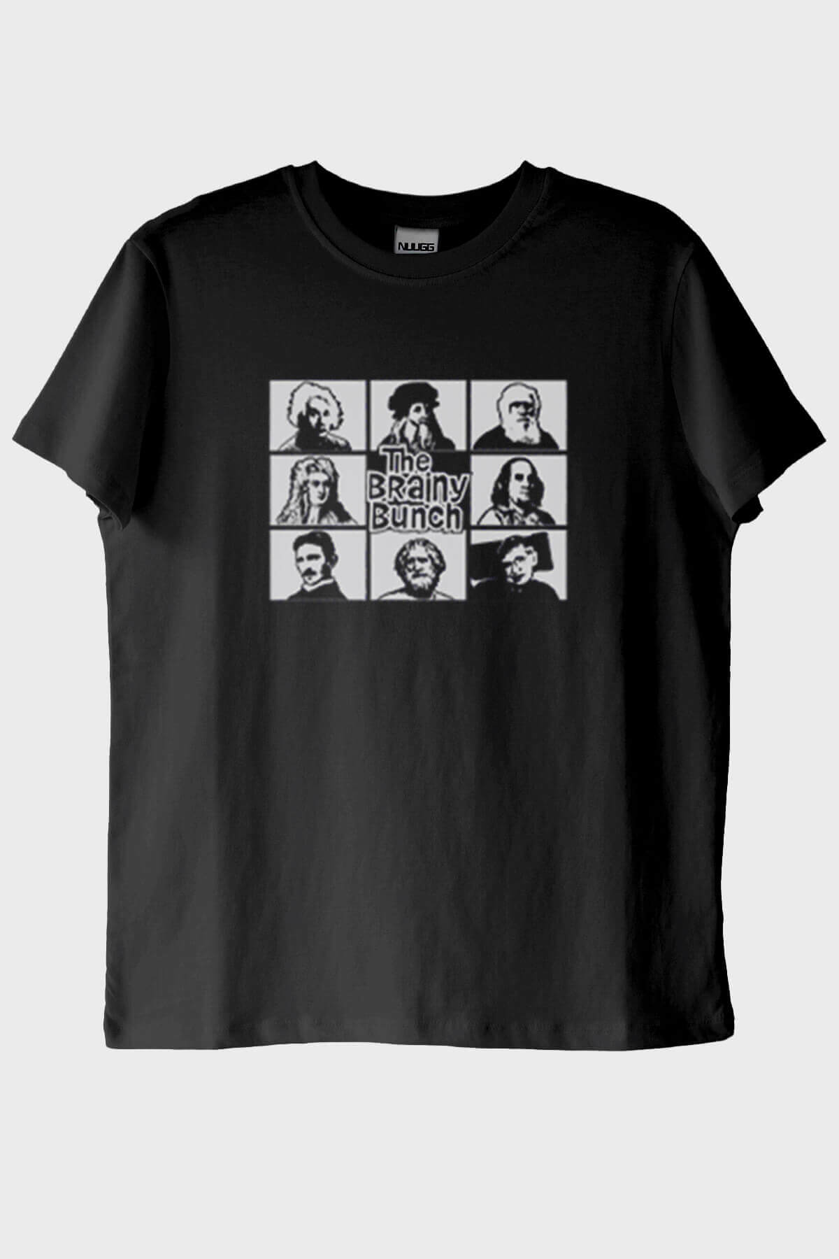 The Brainy Bunch Bilim İnsanları Baskılı Siyah Tişört