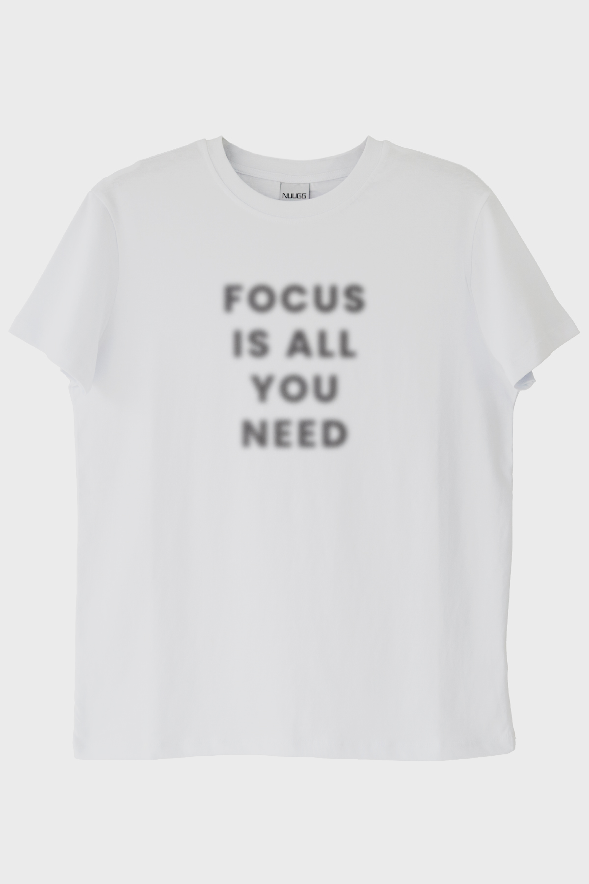 Focus is All You Need Baskılı Minimal Beyaz Tişört