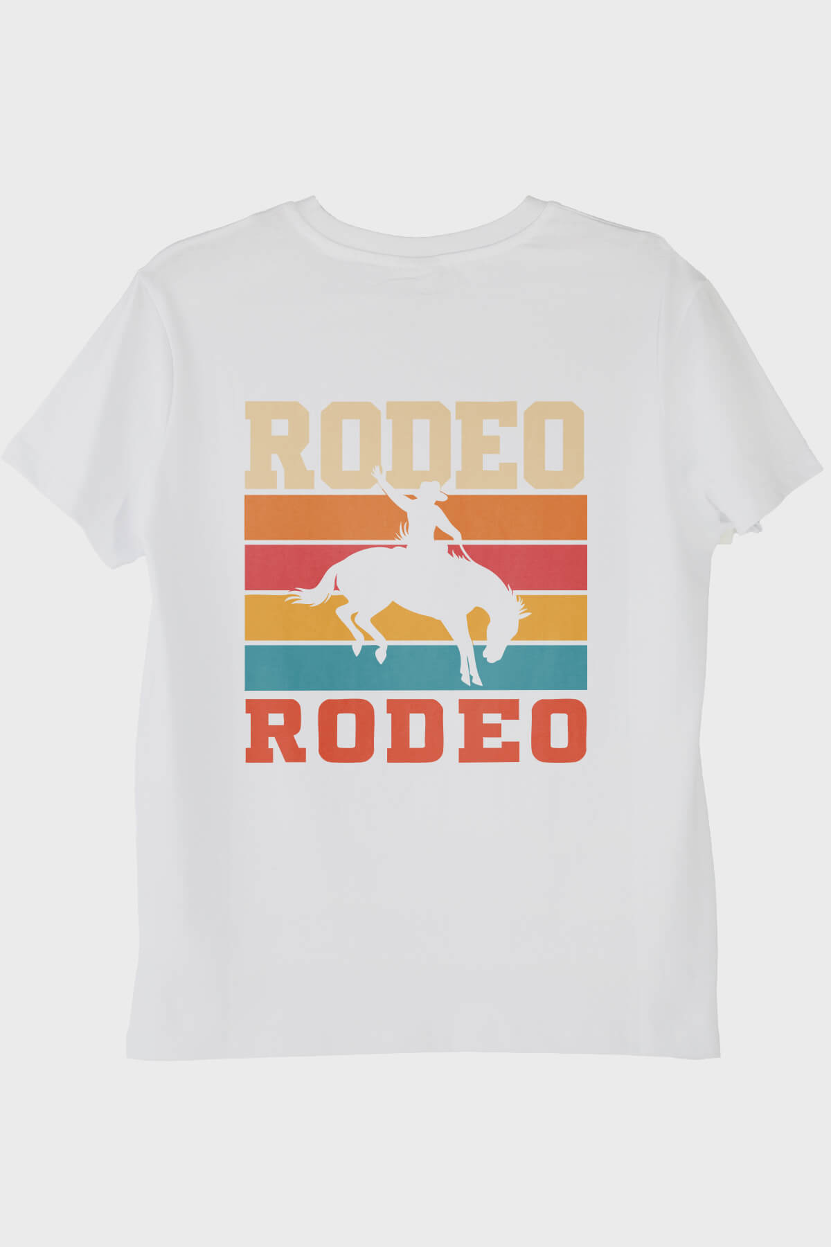 Rodeo Retro Vintage Baskılı Beyaz Tişört