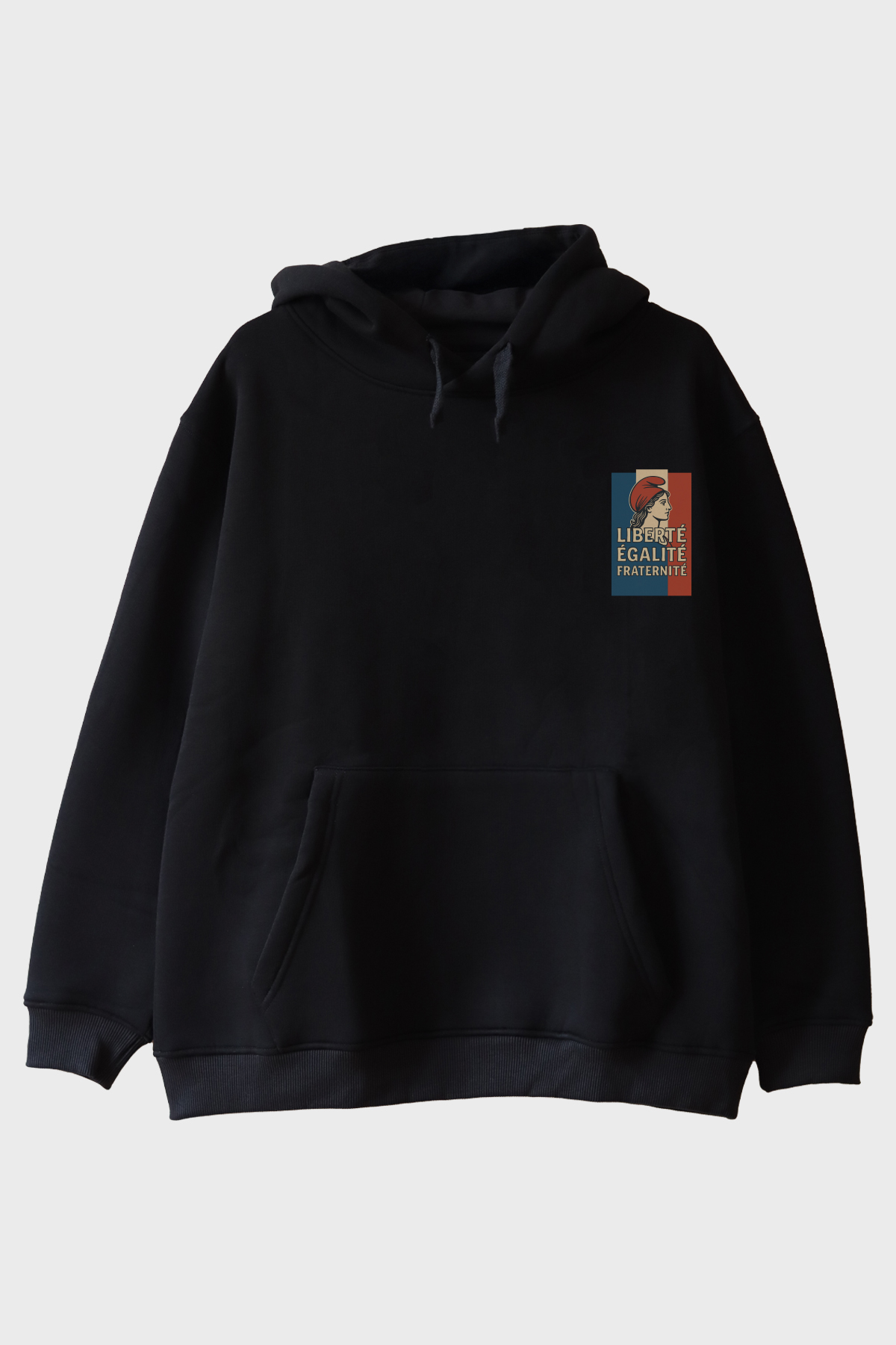 Liberté Égalité Fraternité Siyah Hoodie