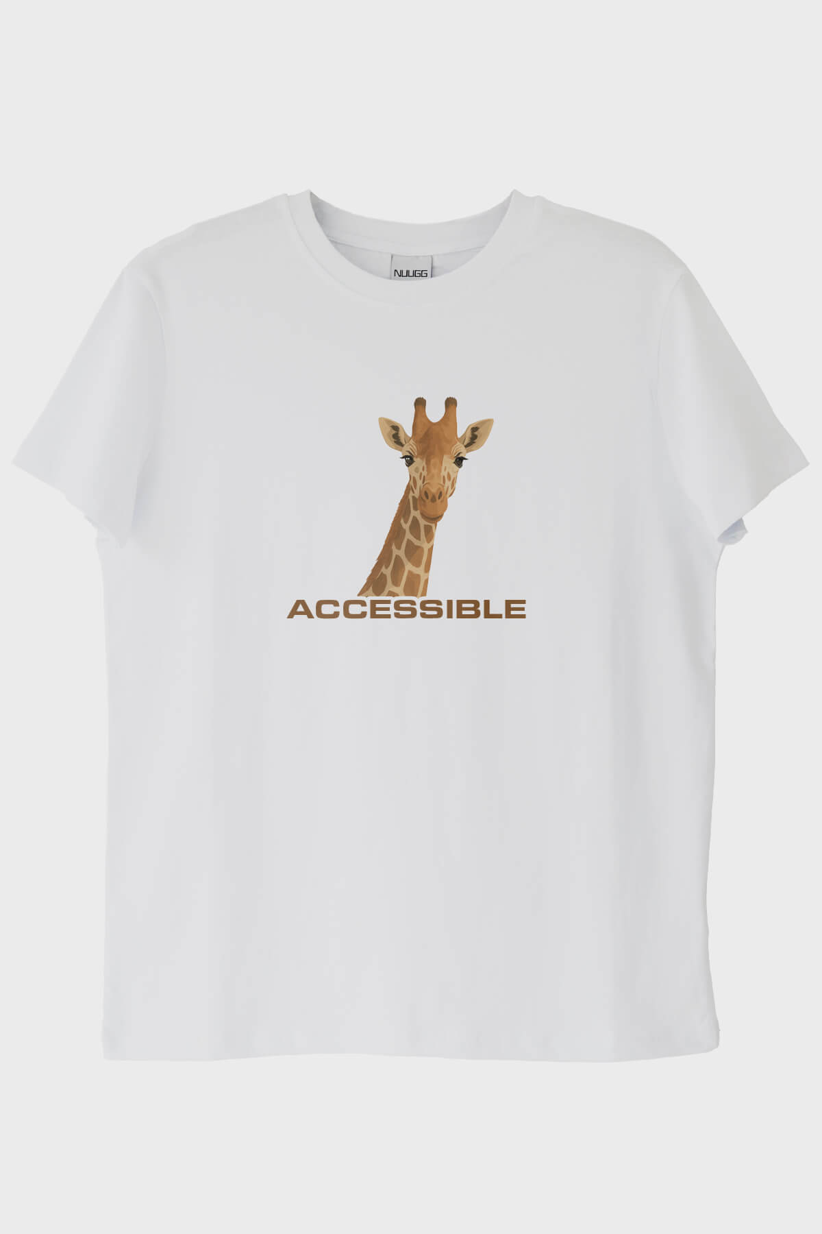 Accessible Zürafa İllüstrasyonlu Baskılı Beyaz Tişört