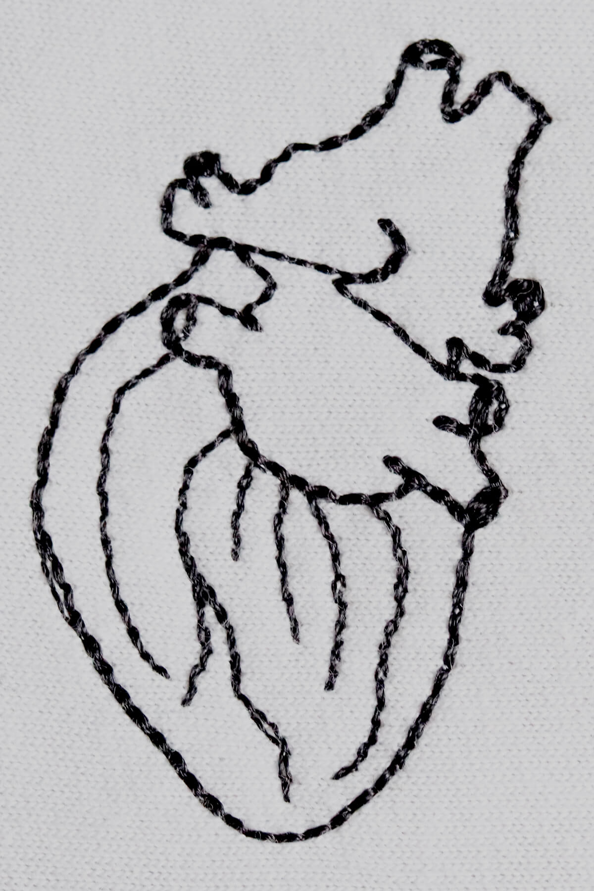 Anatomik Kalp Desenli Nakışlı Tişört