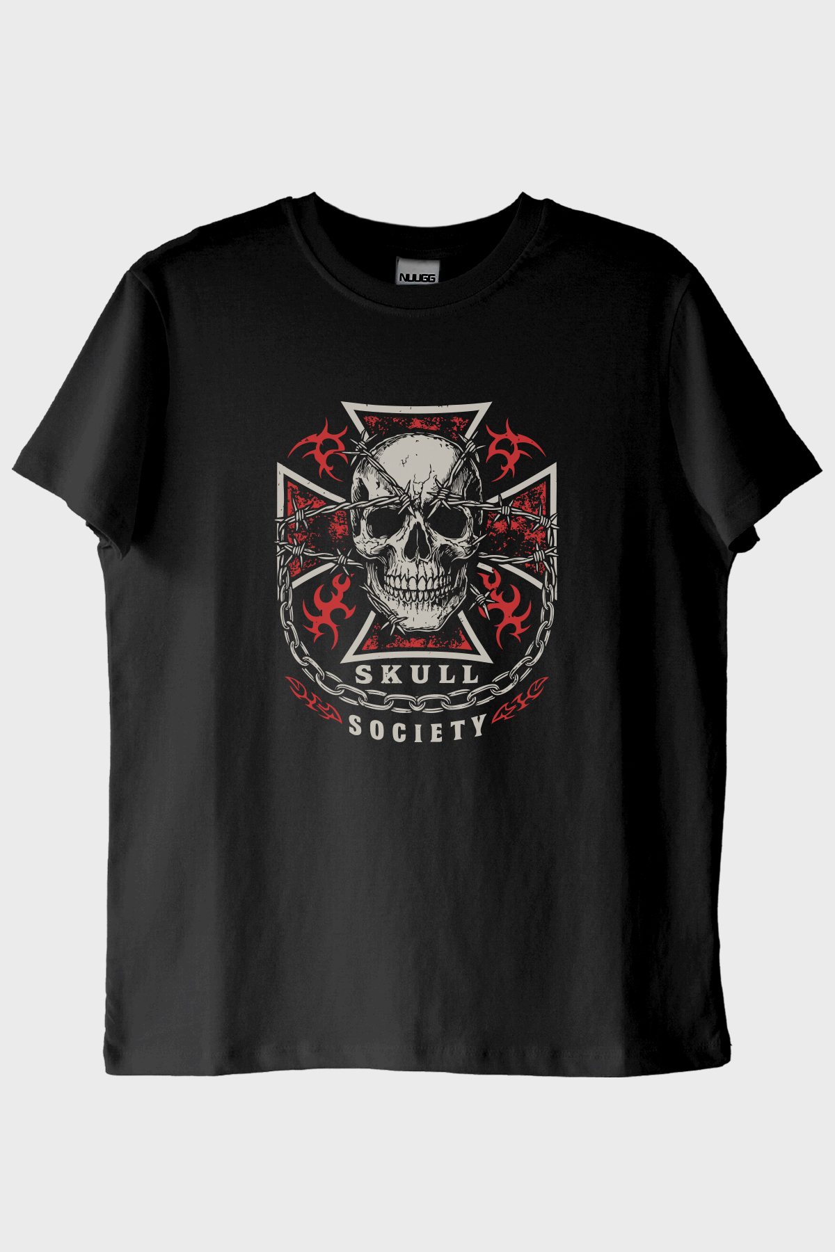 Skull Society Kafatası Tasarımlı Siyah Tişört