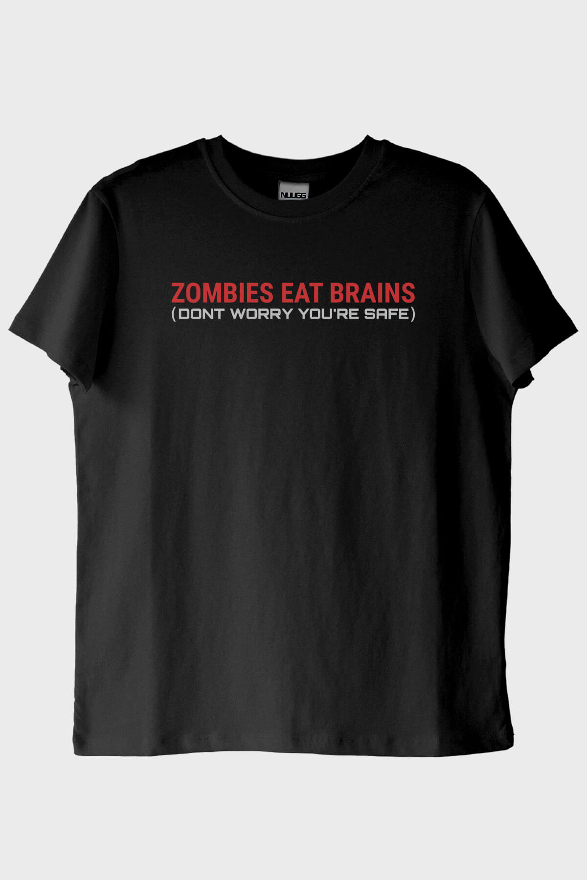 Zombies Eat Brains Baskılı Siyah Tişört