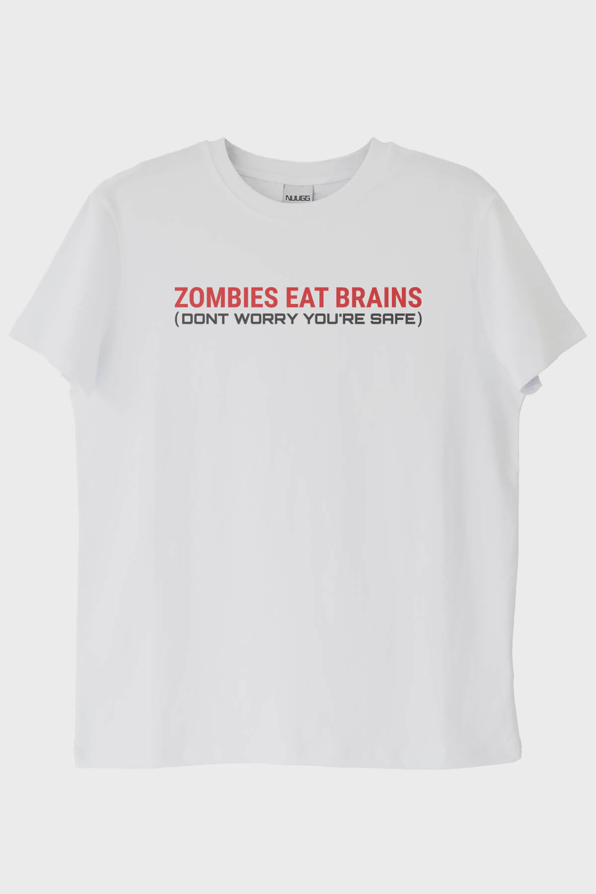 Zombies Eat Brains Baskılı Beyaz Tişört