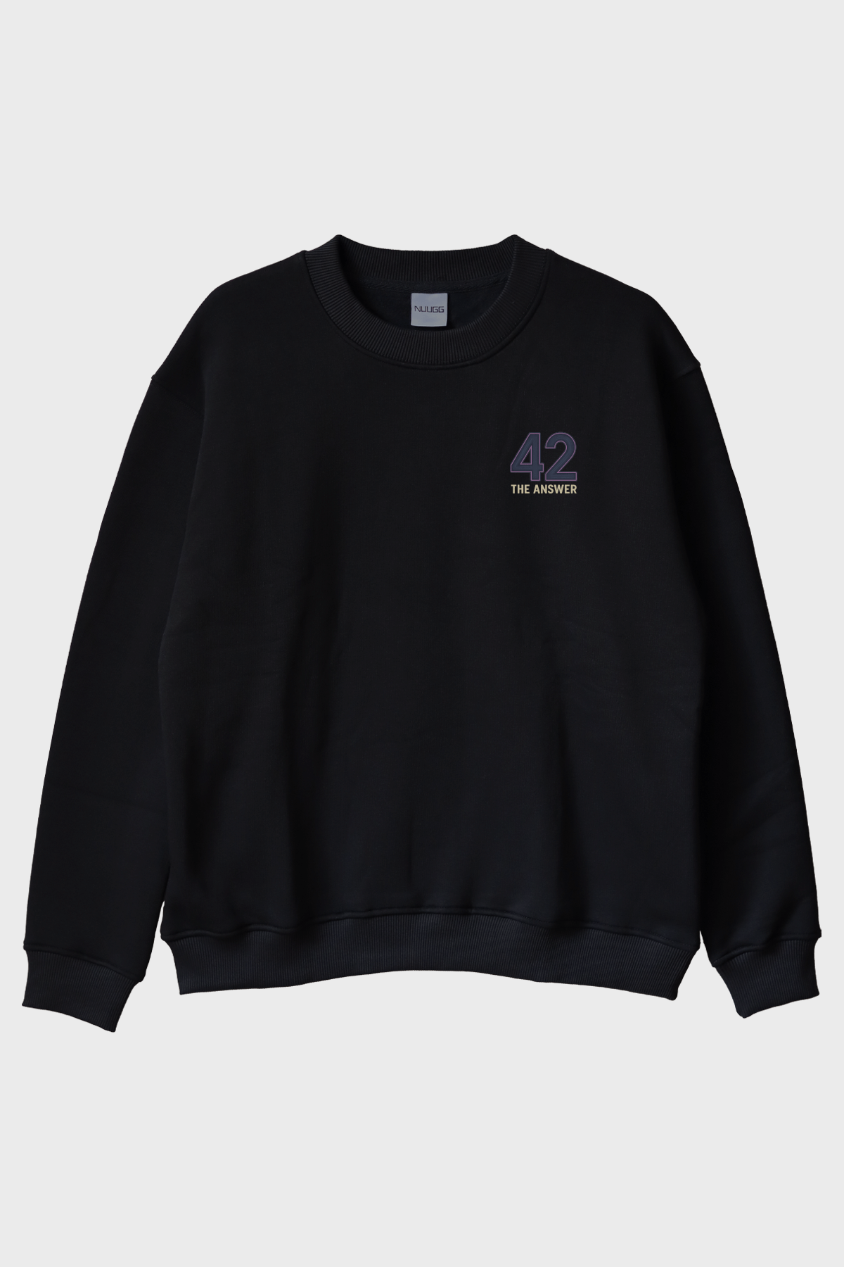 42 The Answer Siyah Bisiklet Yaka Sweatshirt