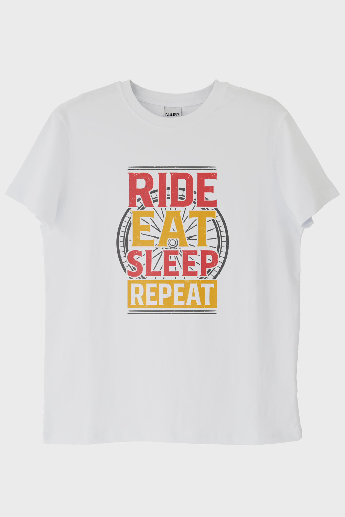 Ride Eat Sleep Repeat Baskılı Beyaz Tişört