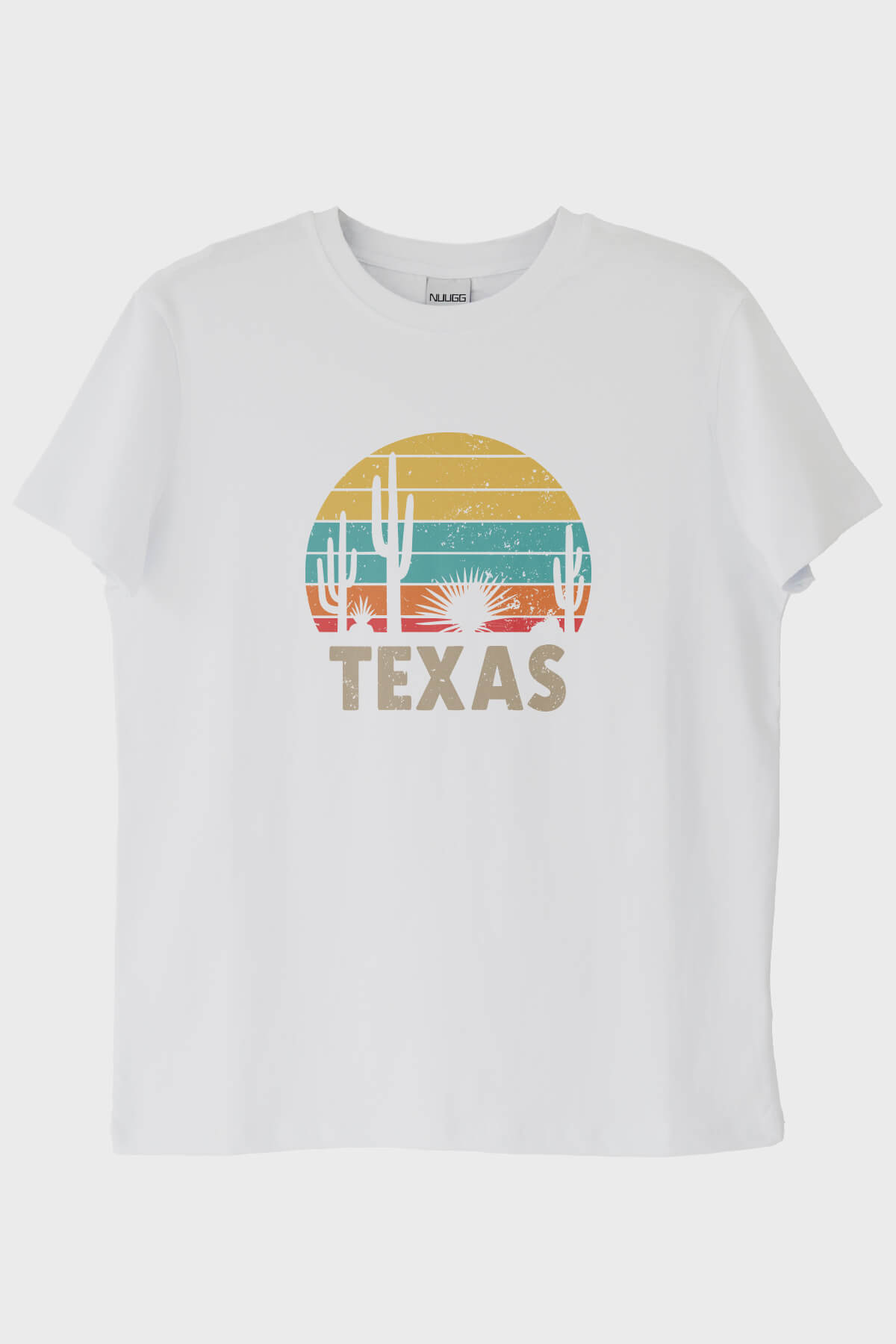 Texas Retro Doğa Baskılı Beyaz Tişört