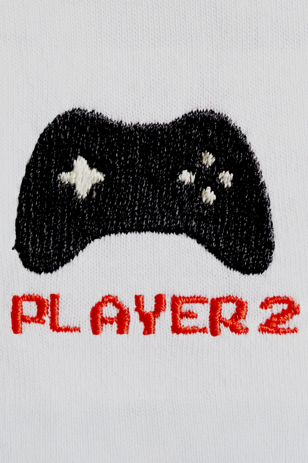 Player 2 Joystick Desenli Nakış Tişört - Gamer Çiftler İçin