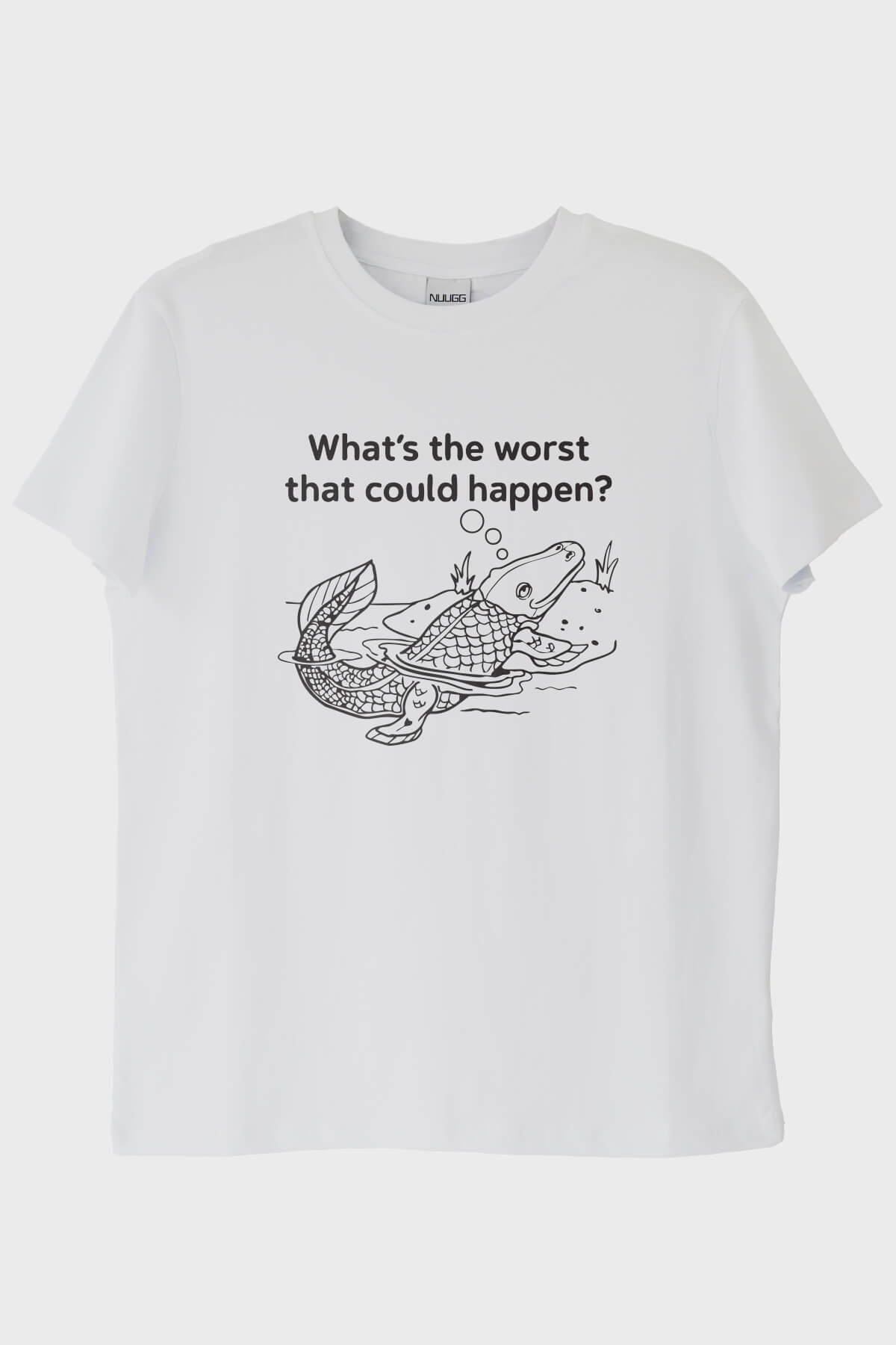 What's the Worst That Could Happen? Deniz Canlısı Tasarımlı Beyaz Tişört