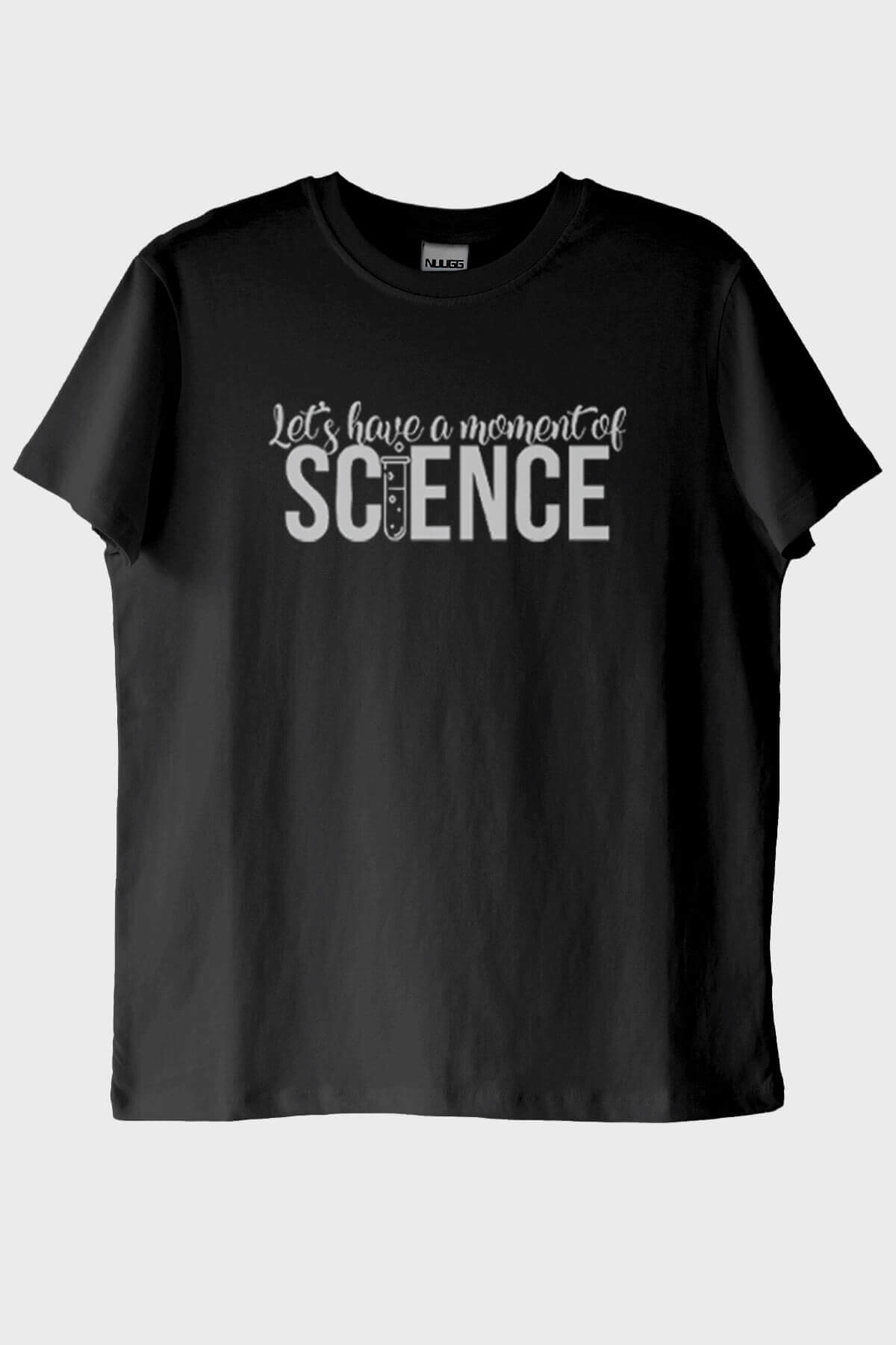 Let's Have a Moment of Science Baskılı Siyah Tişört