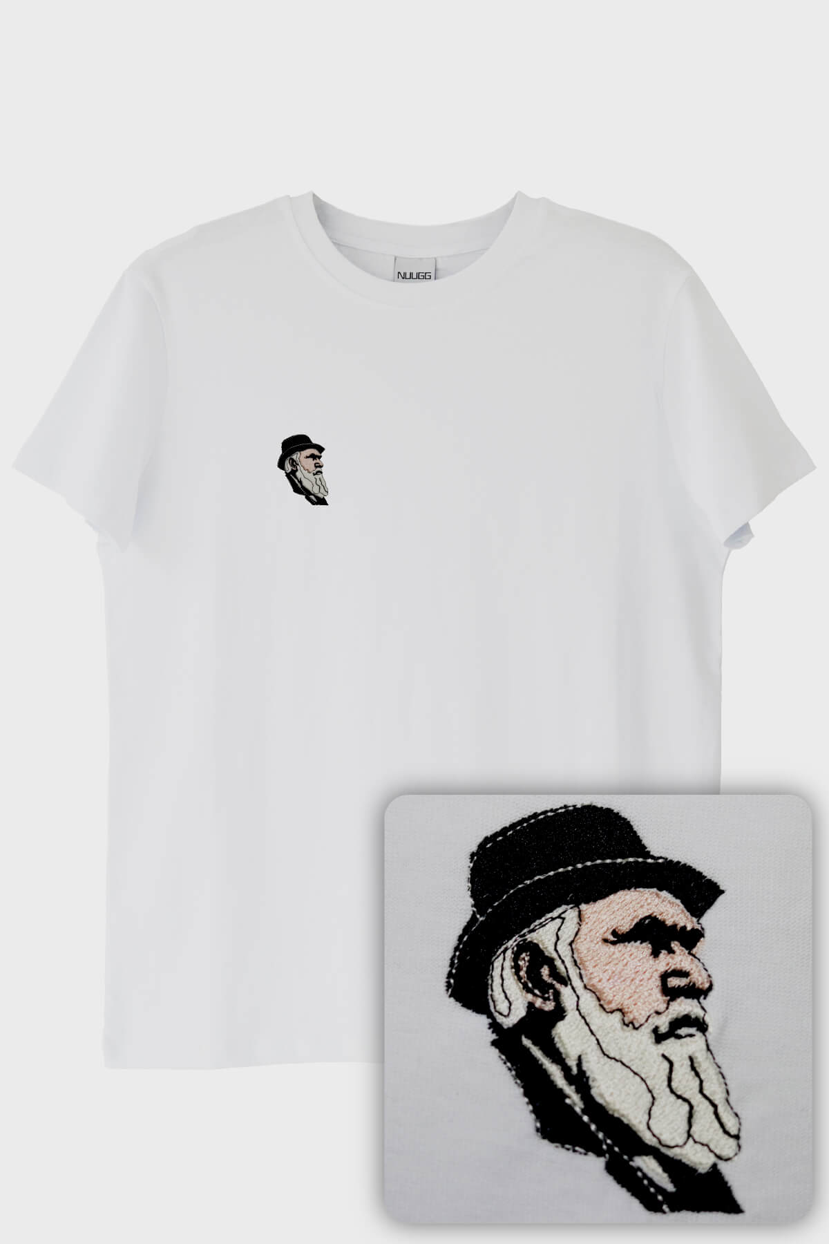 Charles Darwin Desenli Nakış Tişört - Evrim Ağacı Temalı