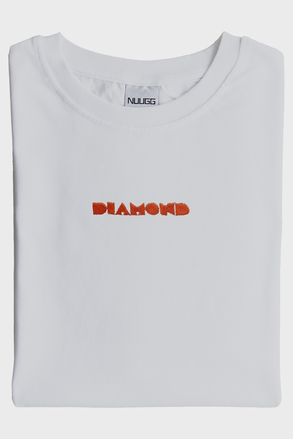 Diamond Yazılı Beyaz Nakışlı Tişört