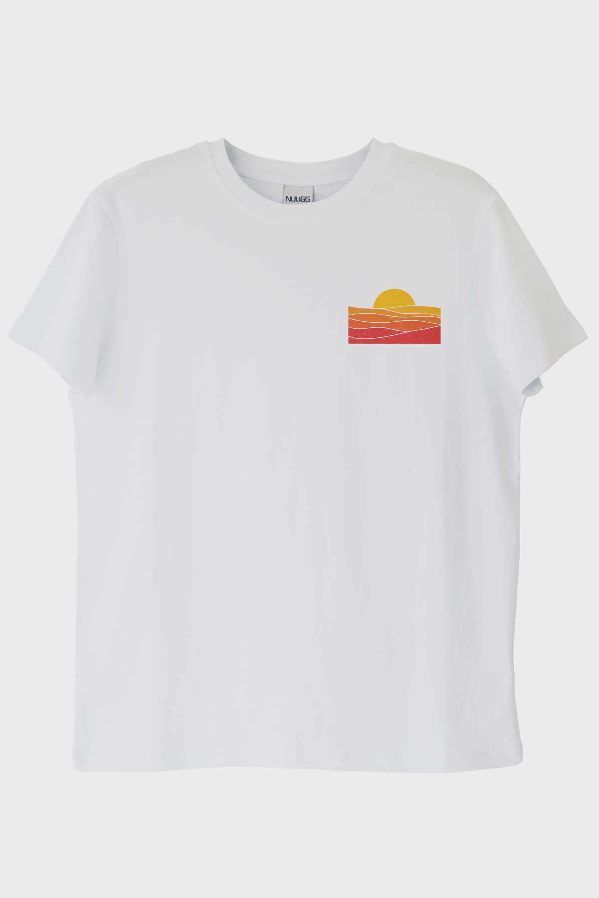 Güneş Baskılı Minimalist Beyaz T-Shirt