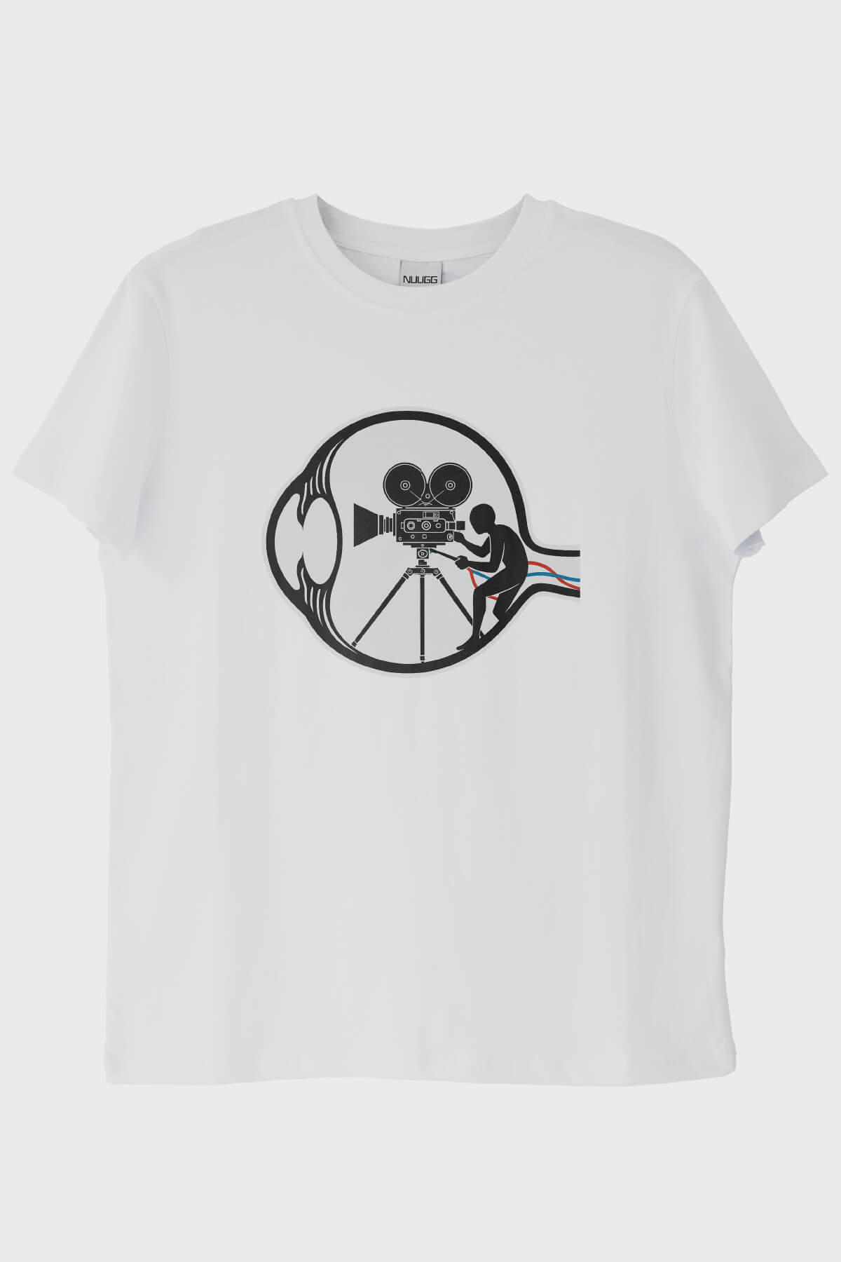 Eski Film Kamerası Baskılı Tasarım Beyaz Tişört