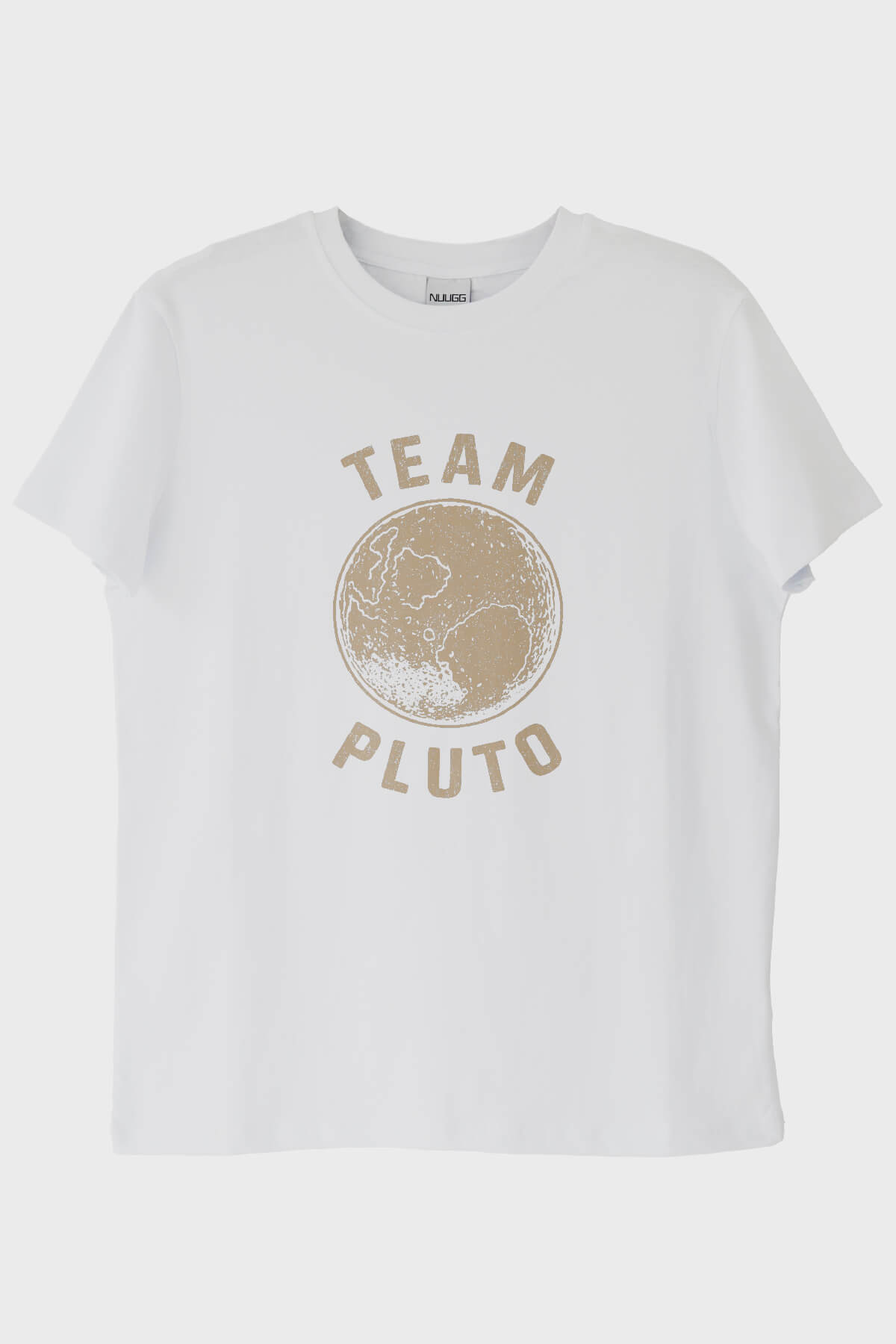 Team Pluto Baskılı Uzay Temalı Beyaz Tişört
