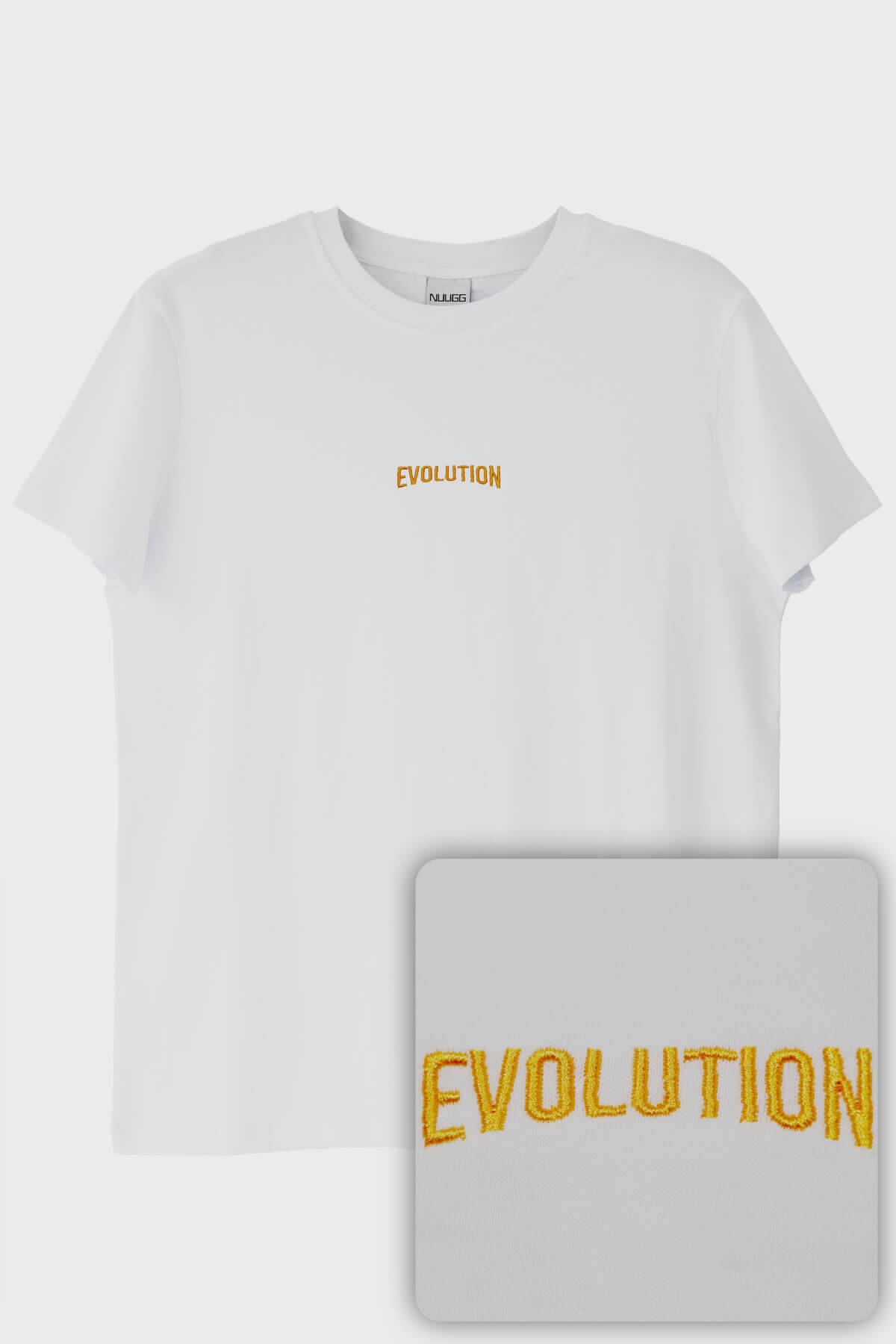 Sarı Evolution Nakışlı T-Shirt