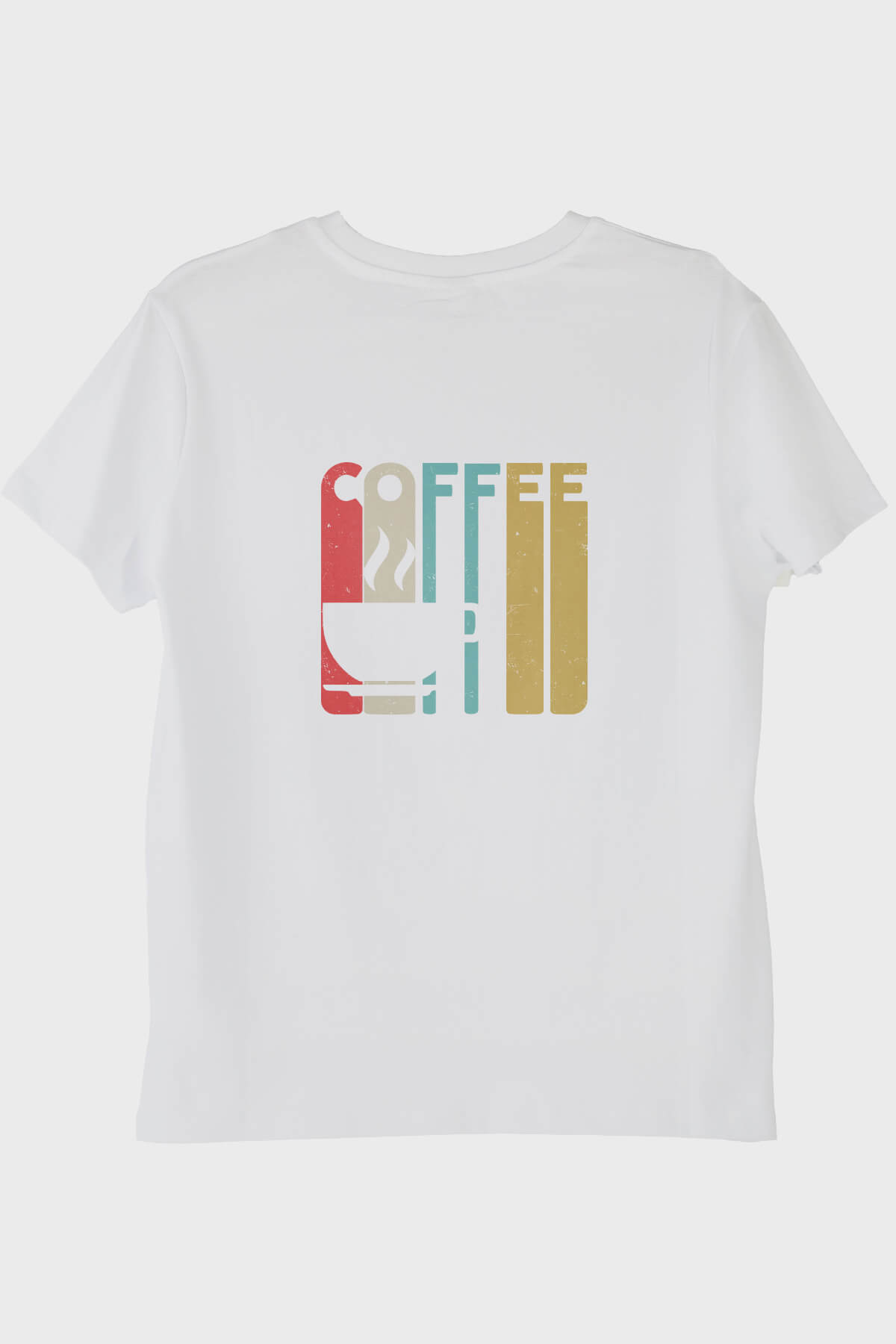 COFFEE Retro Vintage Tasarım Baskılı Beyaz Tişört
