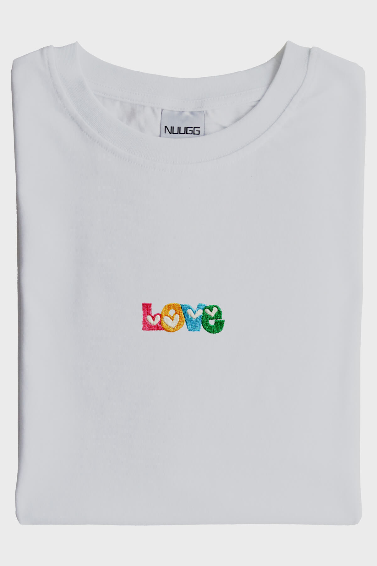 Love Desenli Nakış Tişört - Sevgililer Günü Tasarımı