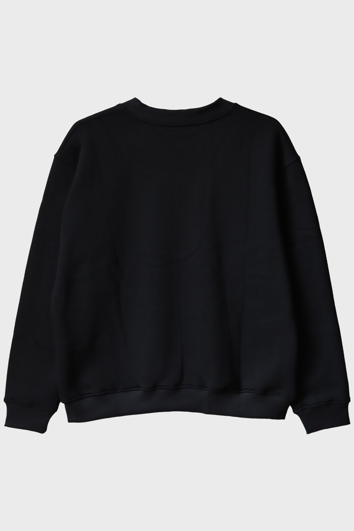 Uzay Kahvesi Siyah Bisiklet Yaka Sweatshirt