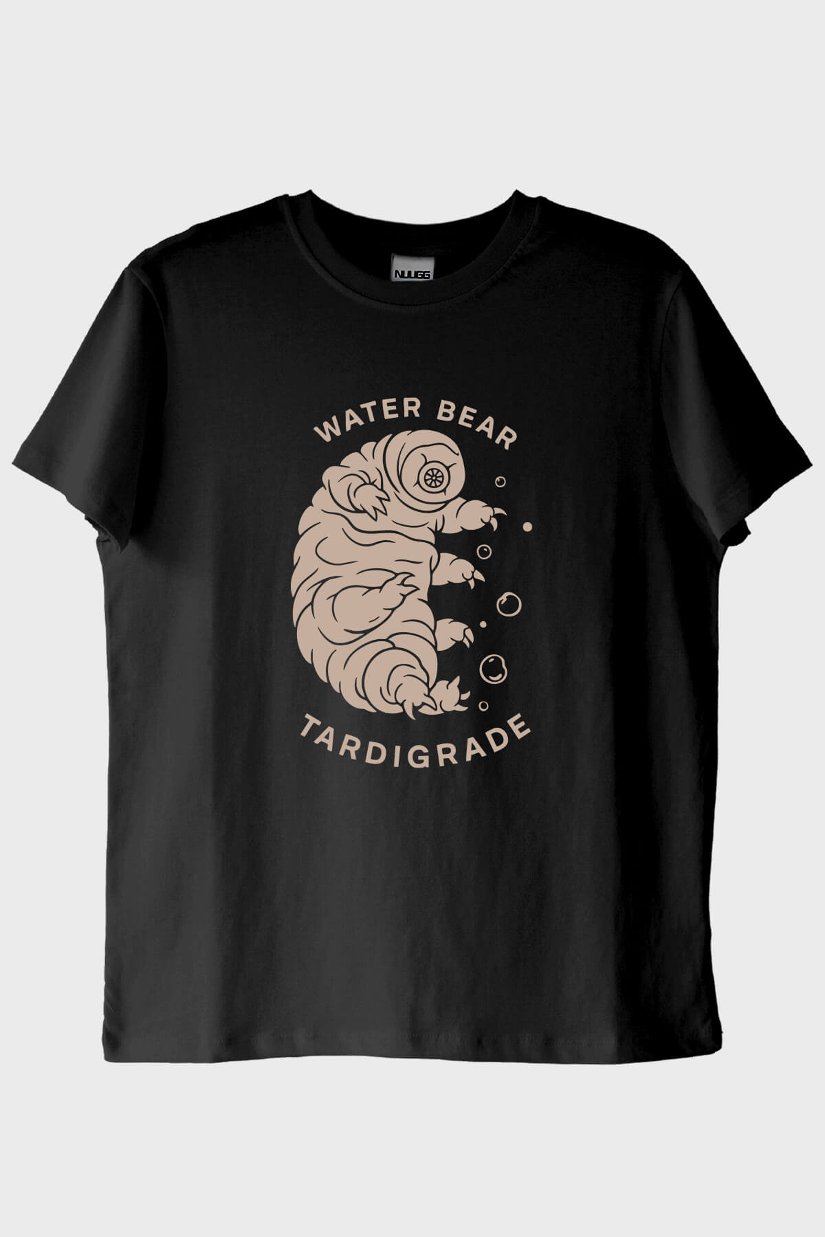 Water Bear Tardigrade Baskılı Siyah Tişört