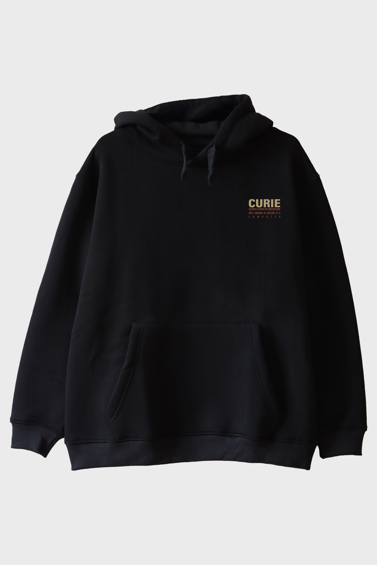 Curie Bilimsel Alıntı Siyah Hoodie