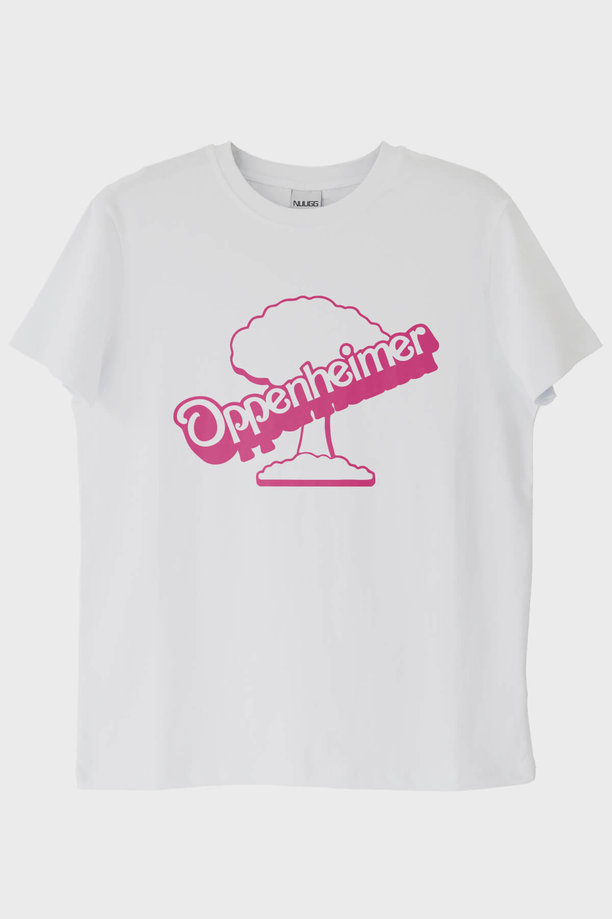Oppenheimer & Barbie Baskılı Retro Beyaz Tişört