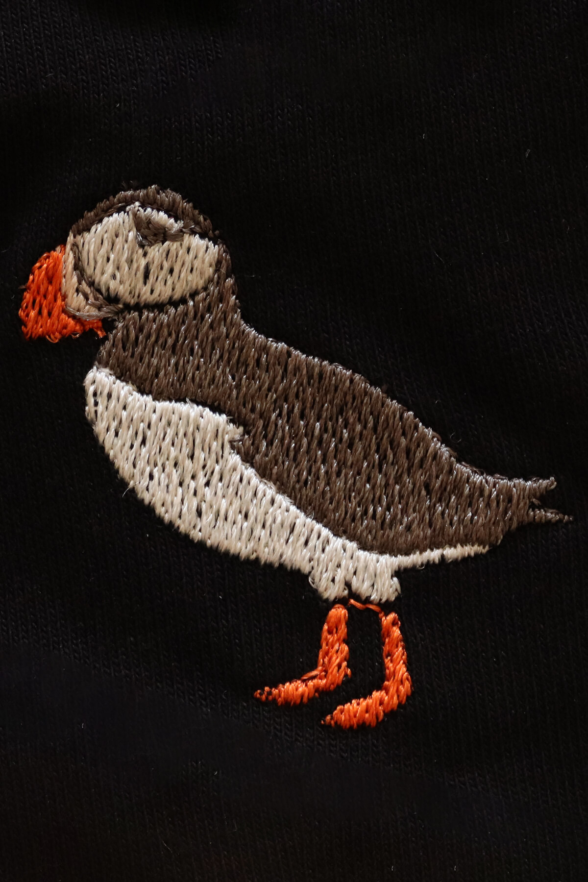 İzlanda Puffin Kuşu Deniz Papağanı Nakışlı Siyah Tişört