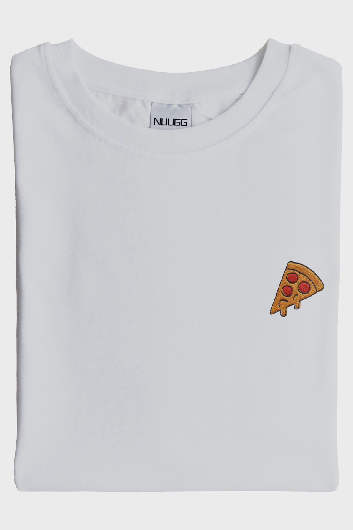 İtalyan Pizzası Nakışlı Beyaz Tişört