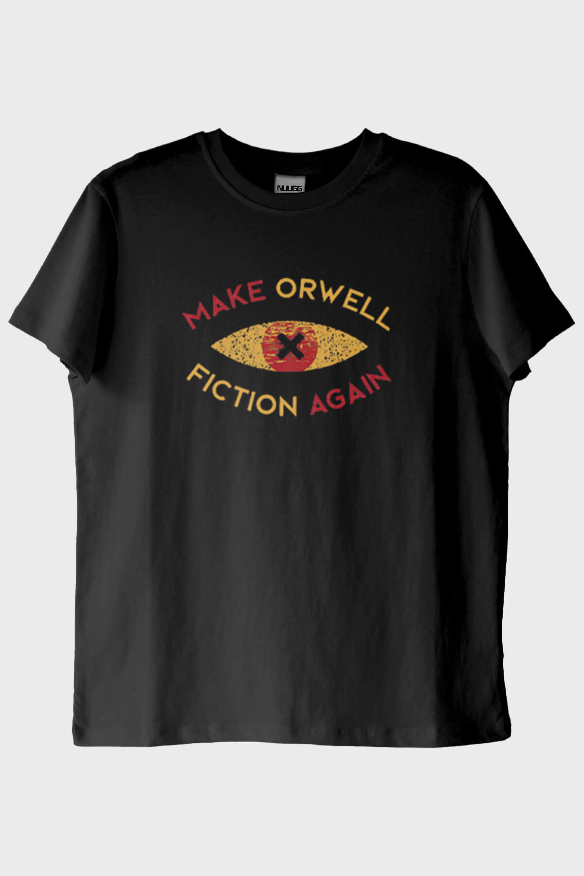 Distopya İlhamlı 'Make Orwell Fiction Again' Minimalist Siyah Tişört