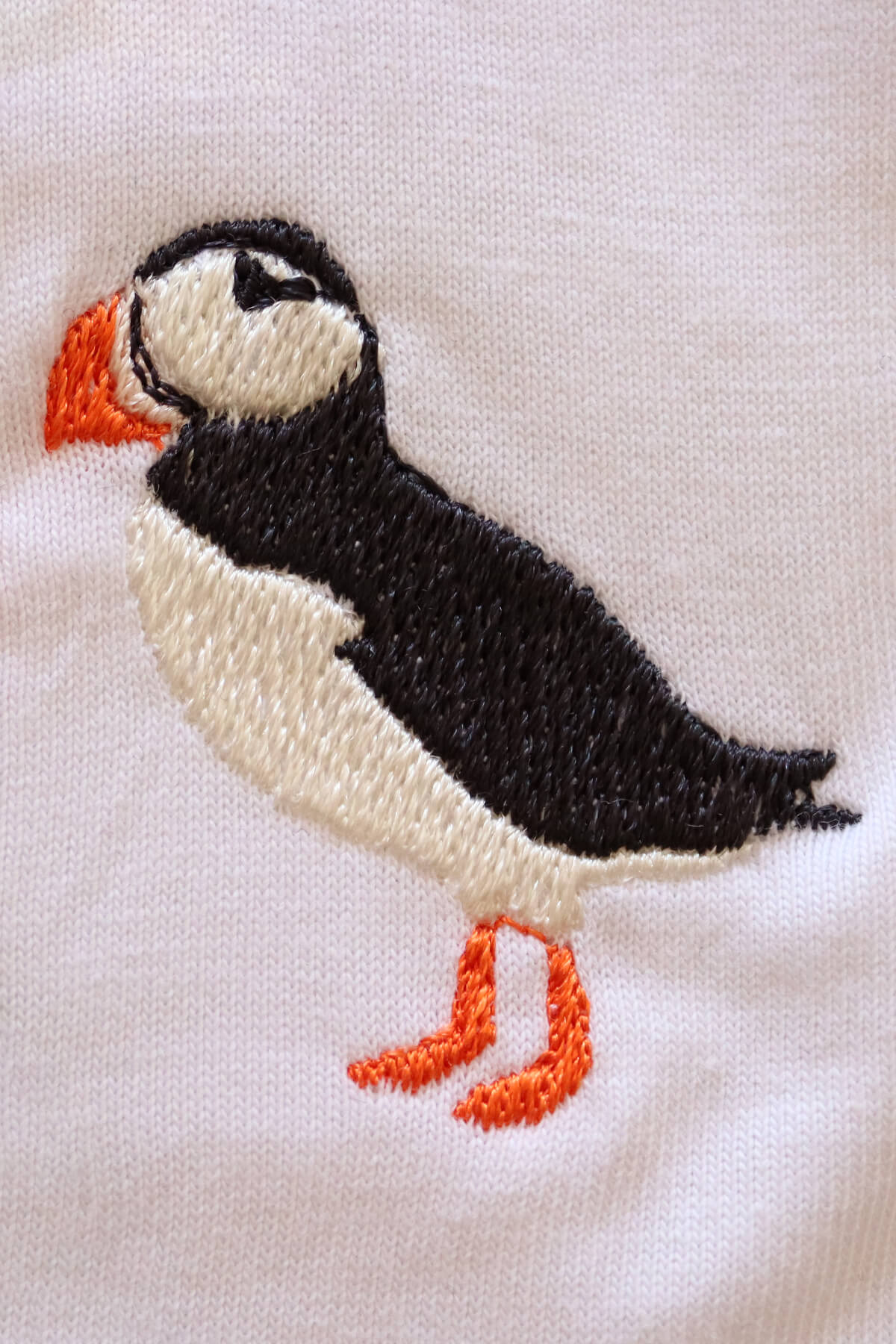 İzlanda Puffin Kuşu Deniz Papağanı Nakışlı Beyaz Tişört