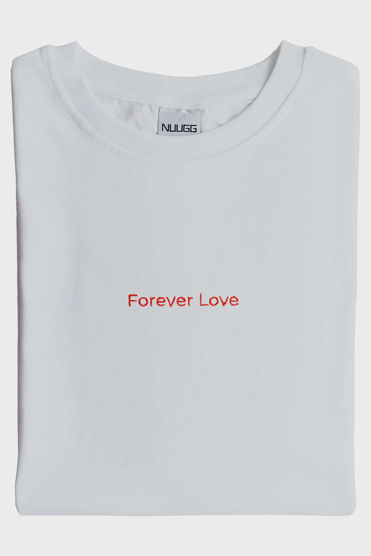 Forever Love Desenli Nakış Tişört - Sevgililer Günü Çift Tişörtleri