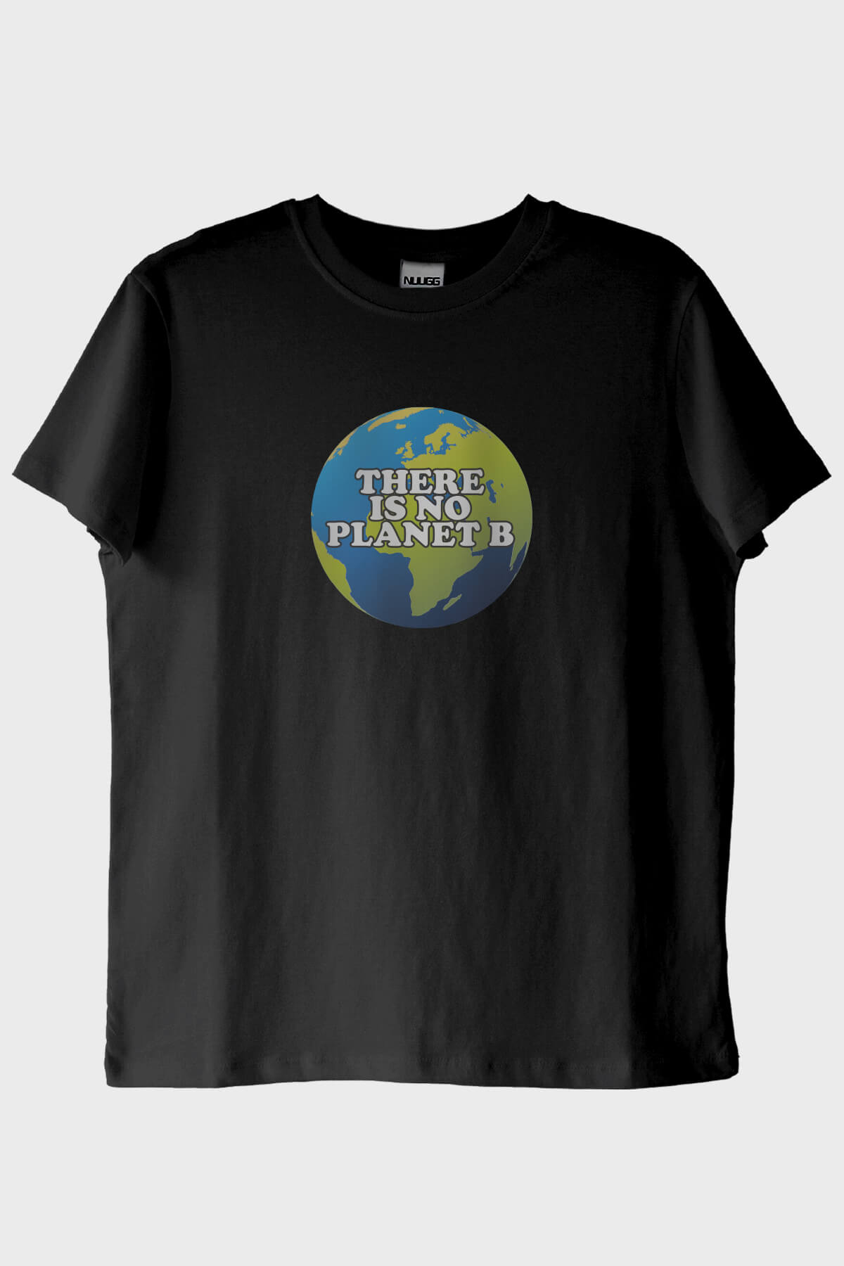 There Is No Planet B Dünya Resimli Baskılı Siyah Tişört