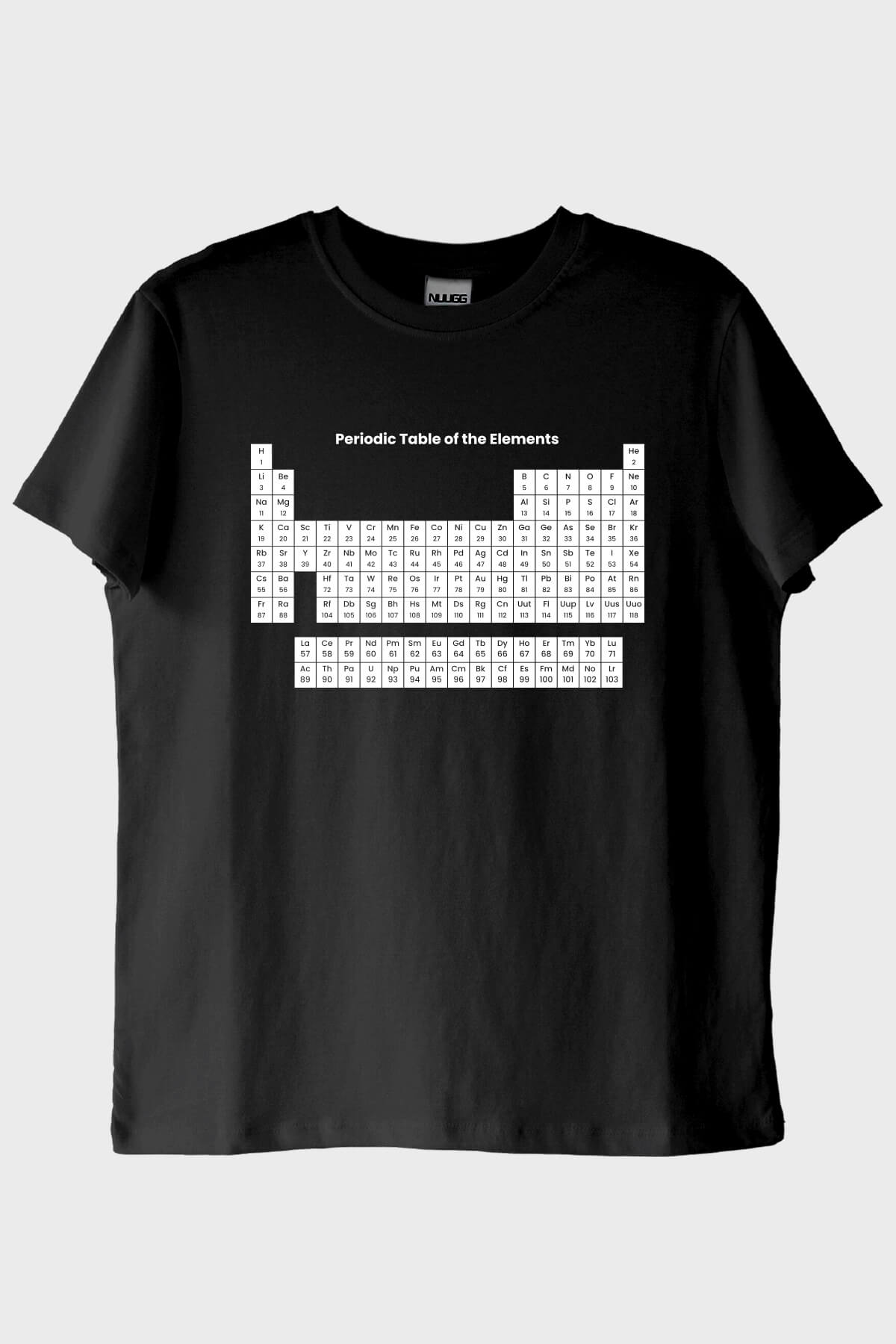 Periodic Table of the Elements Baskılı Siyah Tişört