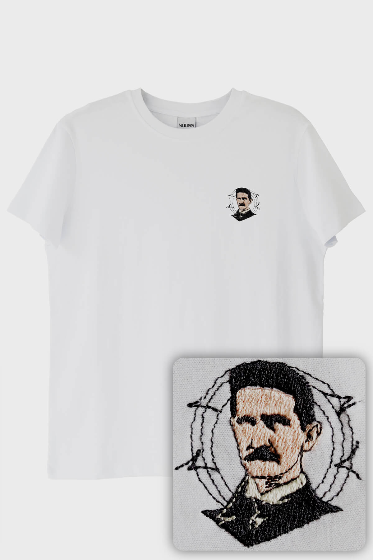 Nikola Tesla Desenli Nakışlı Tişört