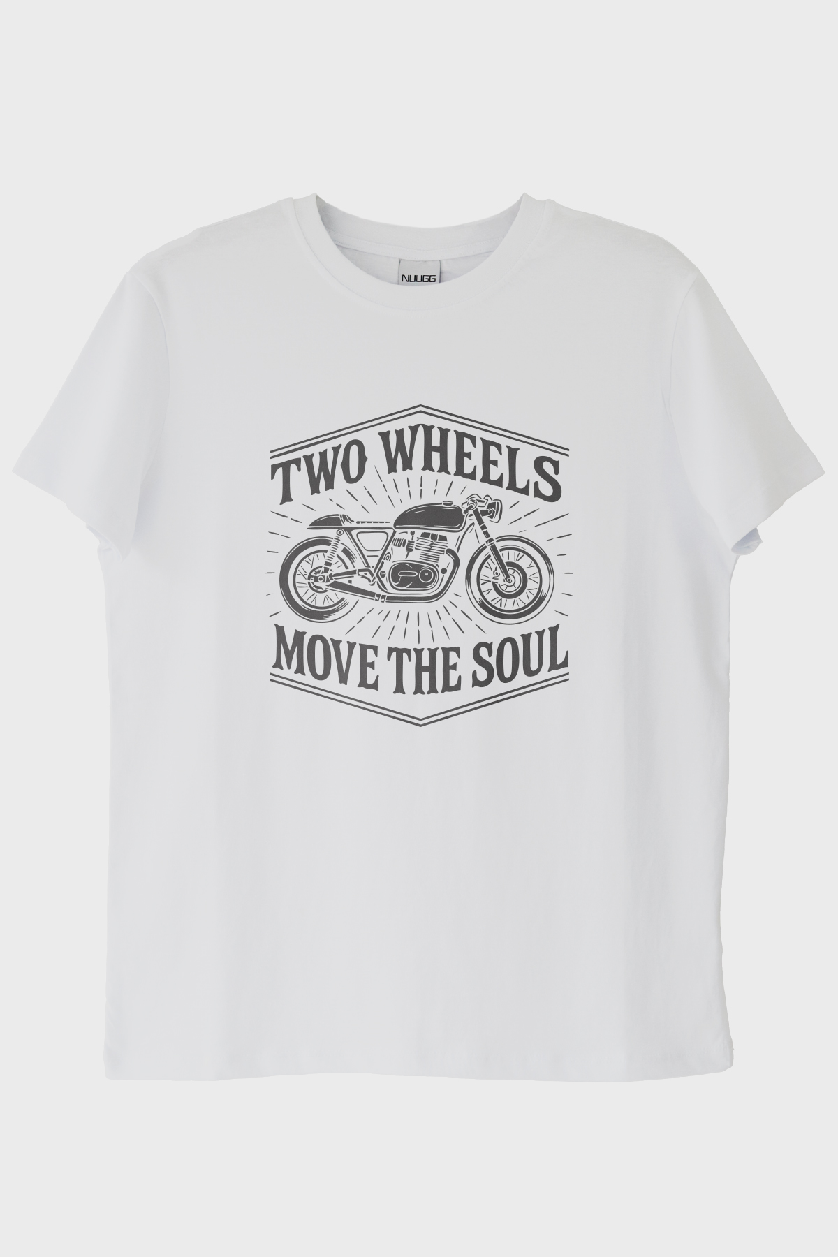 Two Wheels Move the Soul Motosiklet Tasarımlı Beyaz Tişört