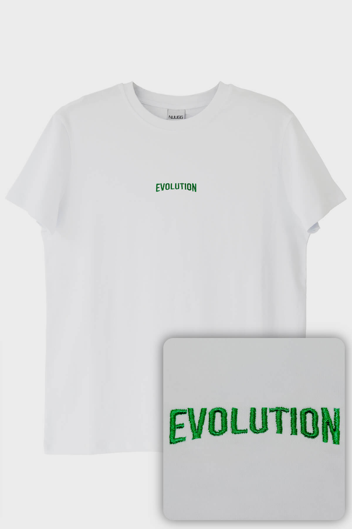 Yeşil Evolution Nakışlı T-Shirt