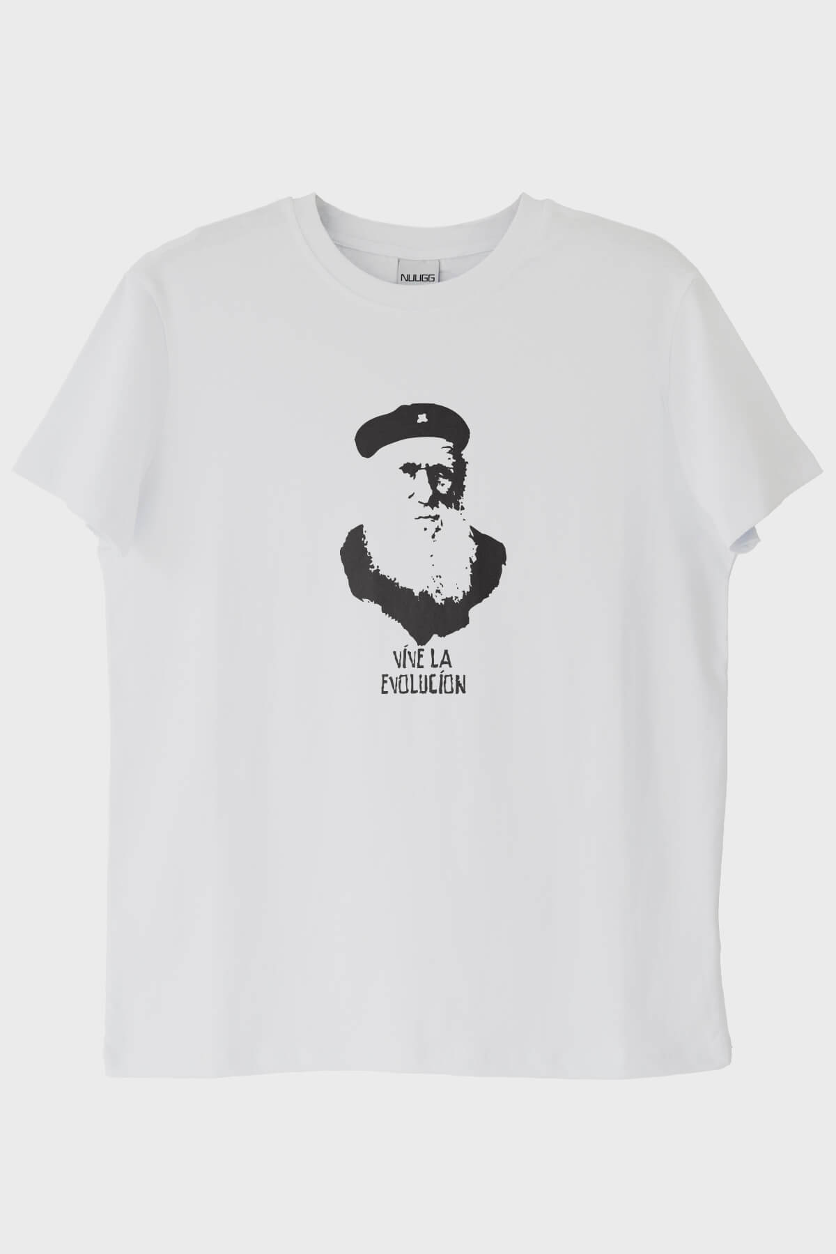 Vive La Evolución Baskılı Tarihi Figür Beyaz Tişört