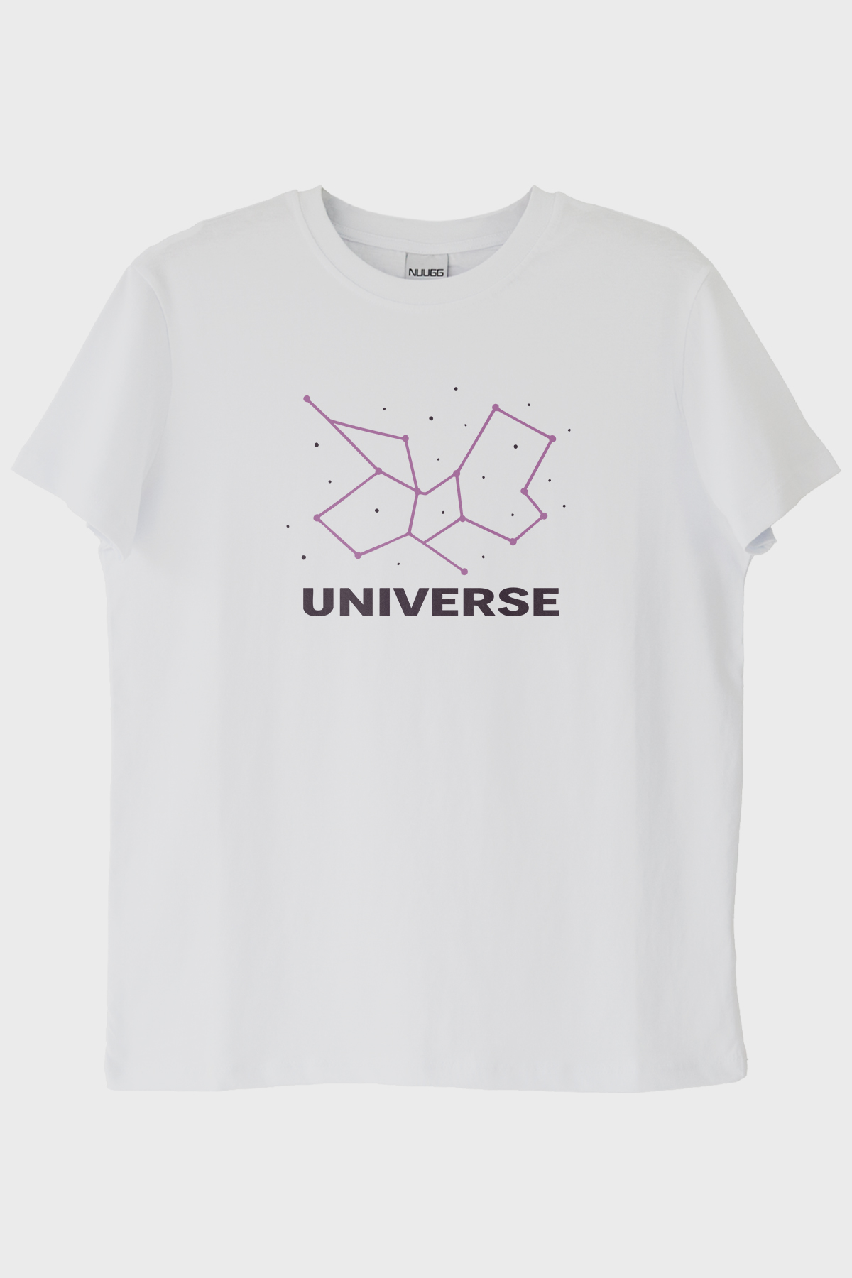 Kozmik Yıldız Desenli Beyaz Tişört