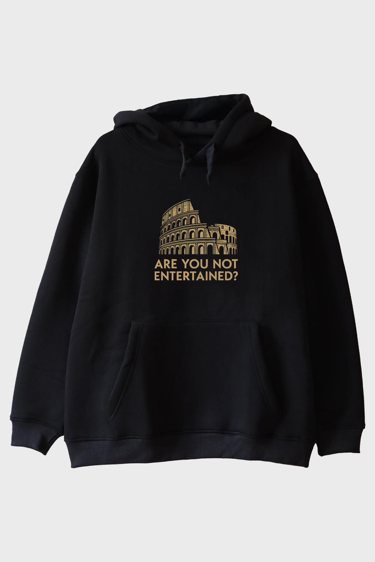 Kolezyum Temalı Eğlenceli Siyah Hoodie
