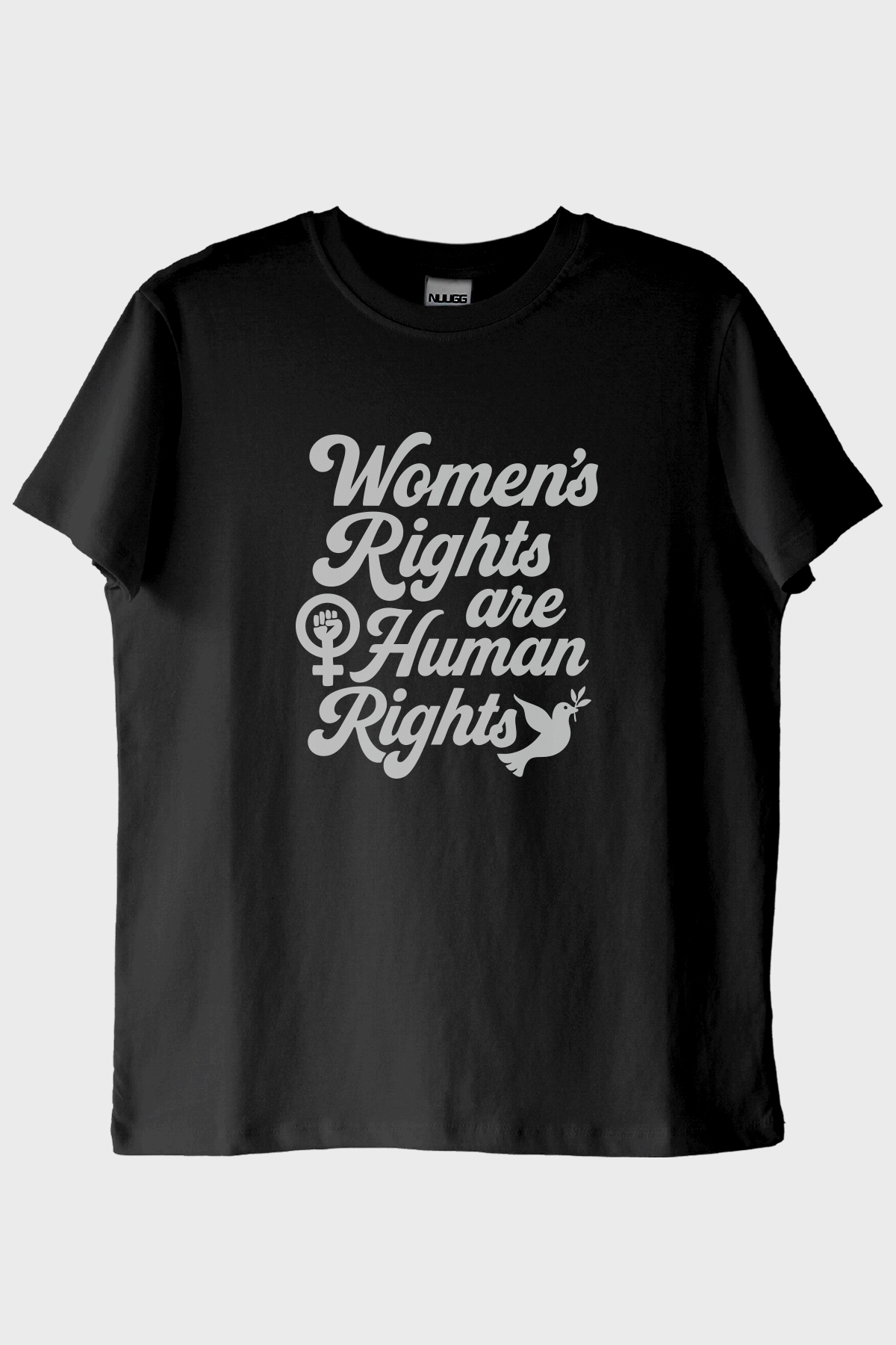 Women's Rights Baskılı Feminist Siyah Tişört