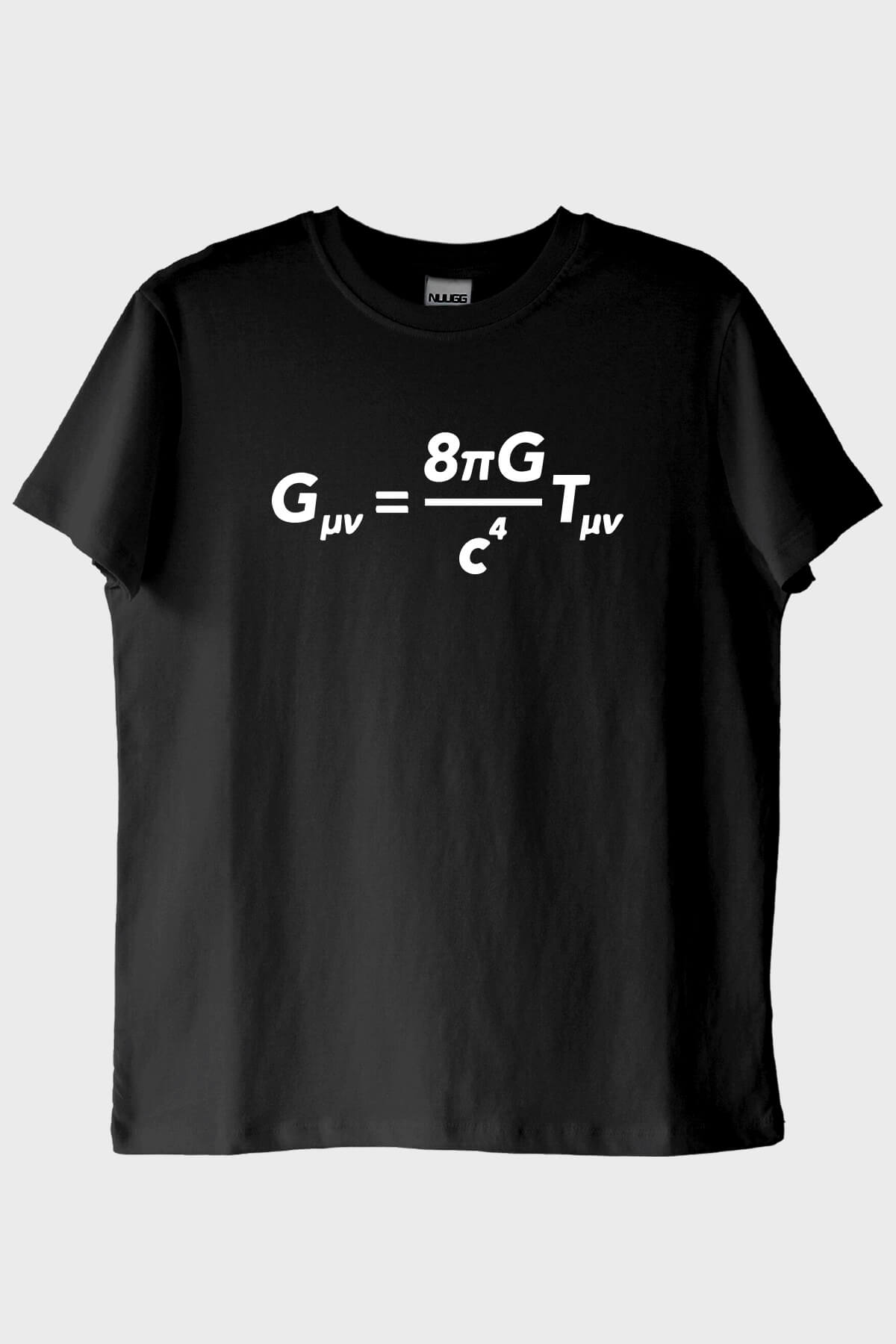 Gövdesinde Einstein'ın Formülü Olan Tasarım Siyah Tişört