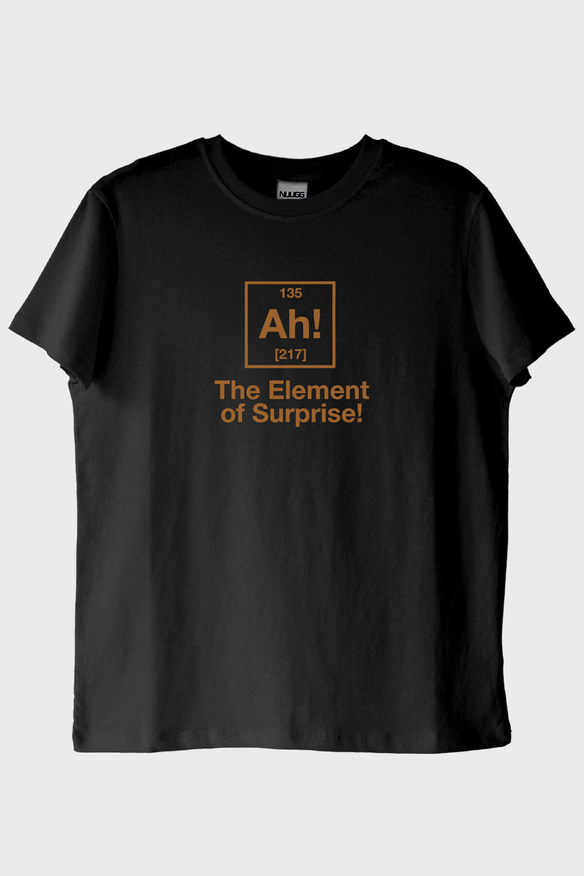 The Element of Surprise! Baskılı Mizahi Bilim Temalı Siyah Tişört