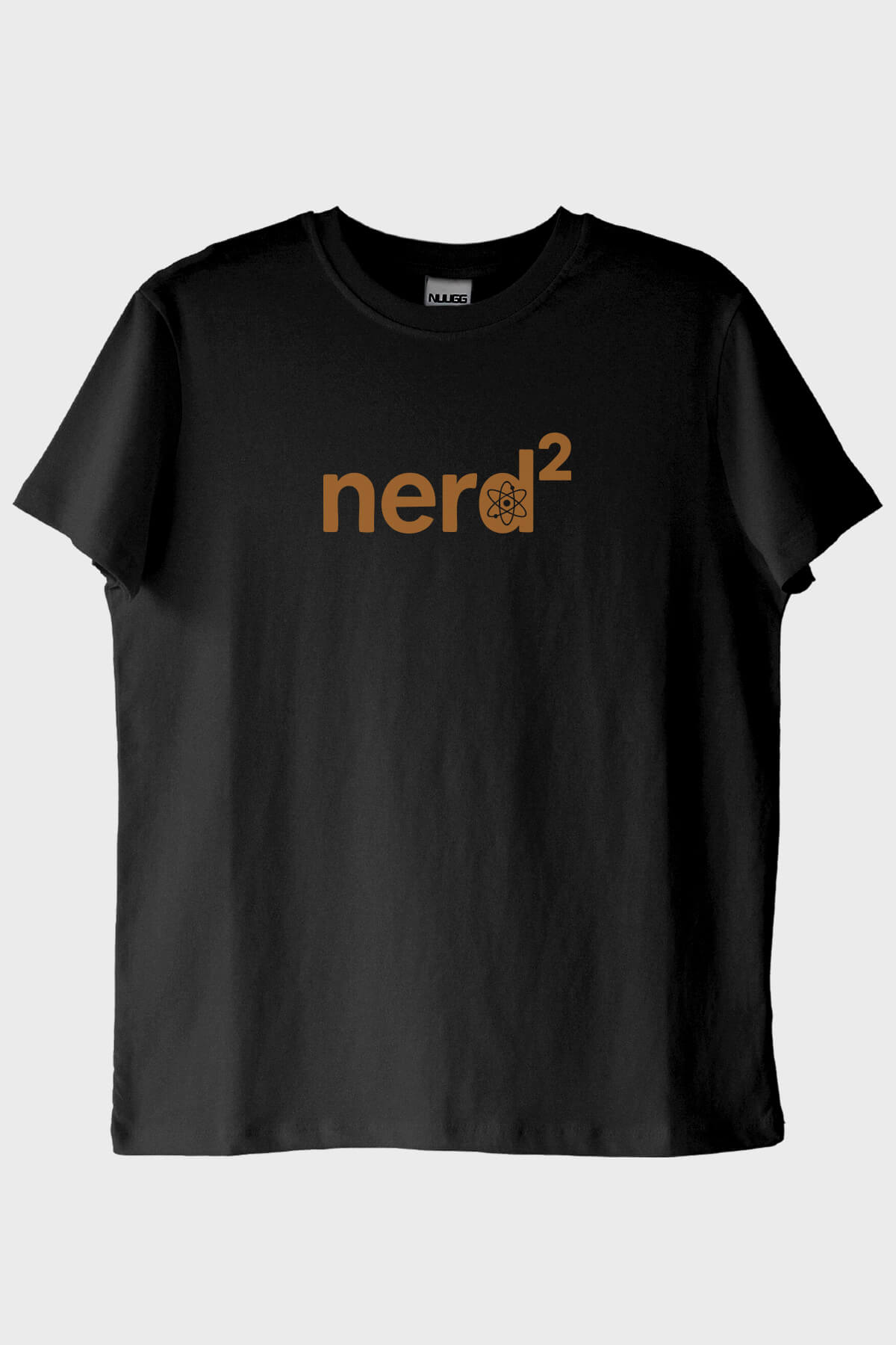 nerd² Atom Sembollü Baskılı Siyah Tişört
