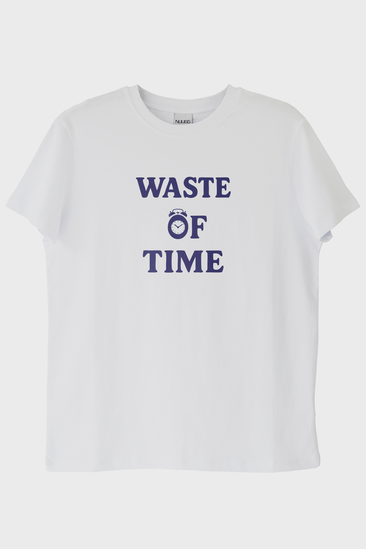 Waste of Time Baskılı Minimalist Beyaz Tişört