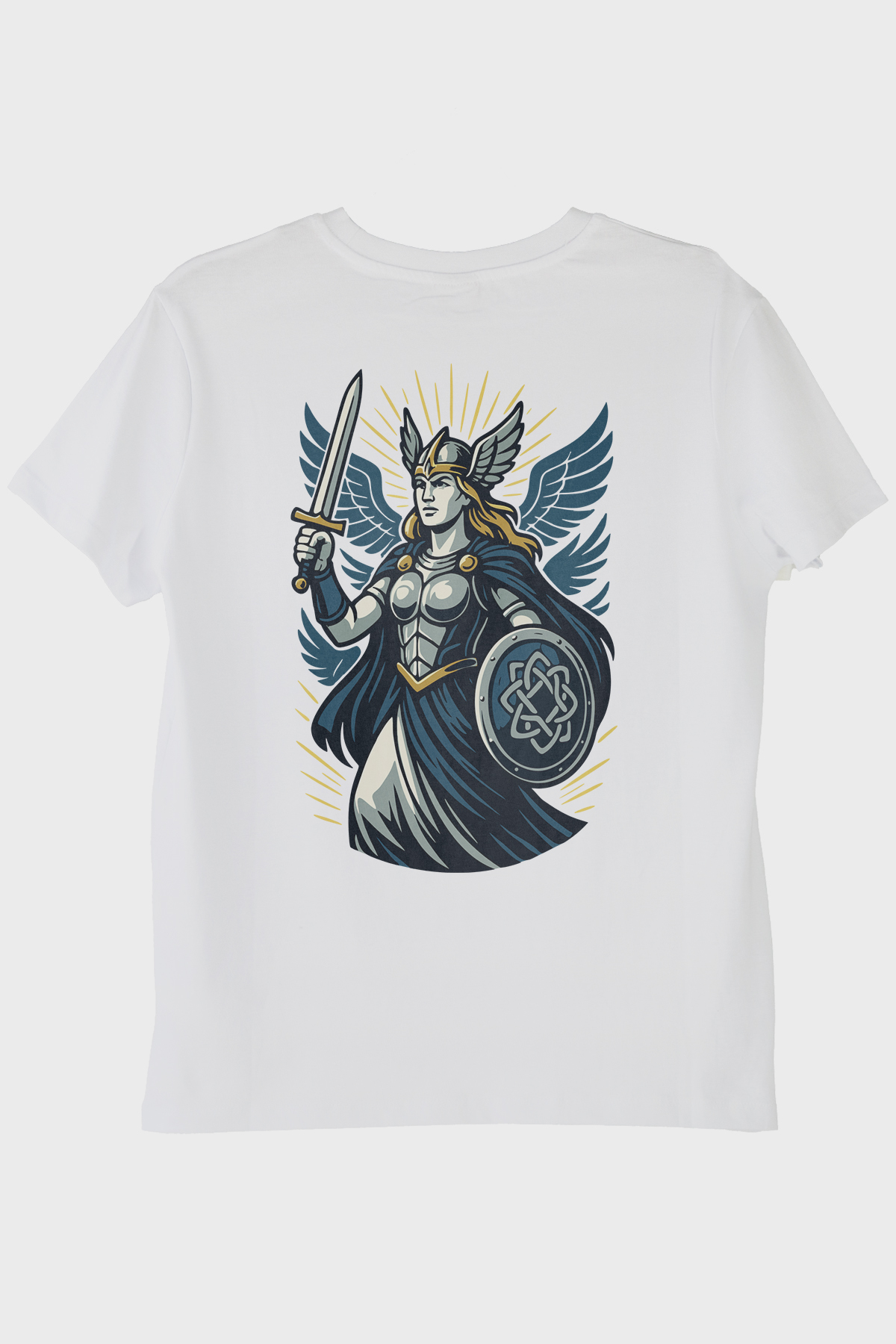 Valkyrie Figürlü Beyaz Tişört